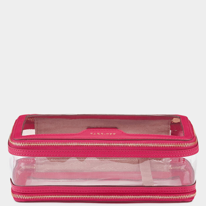 Anya Hindmarch In Flight Clear Travel Case in Clear Berry at Nordstrom