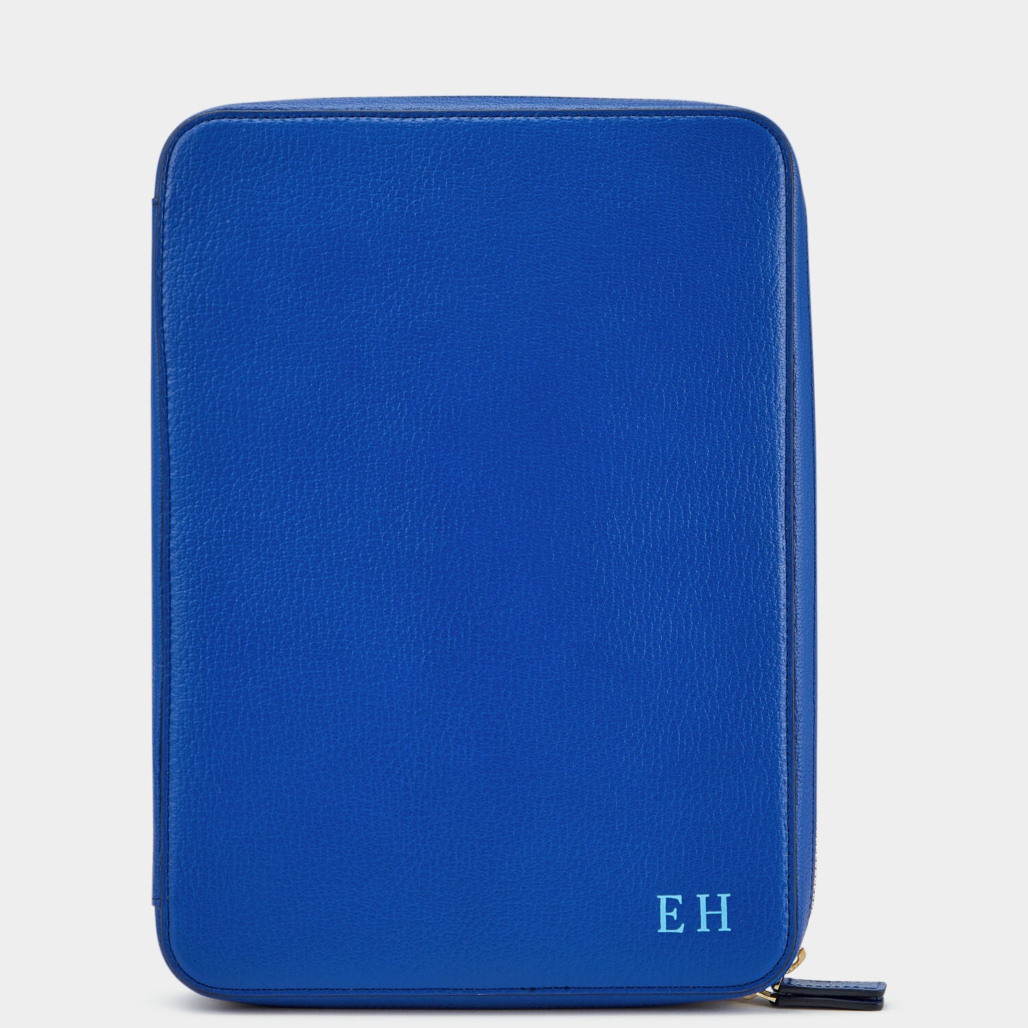 ANYA HINDMARCH ブルーレザー ポーチ、　レザーケース Bespoke World Travel Case | Anya Hindmarch US