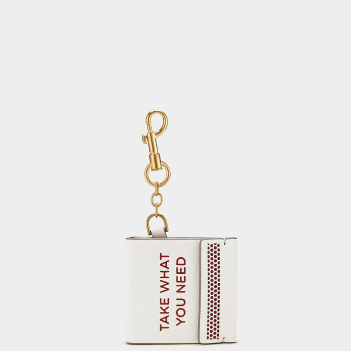 Match Book Charm in Cream Brown One Size Anya Hindmarch