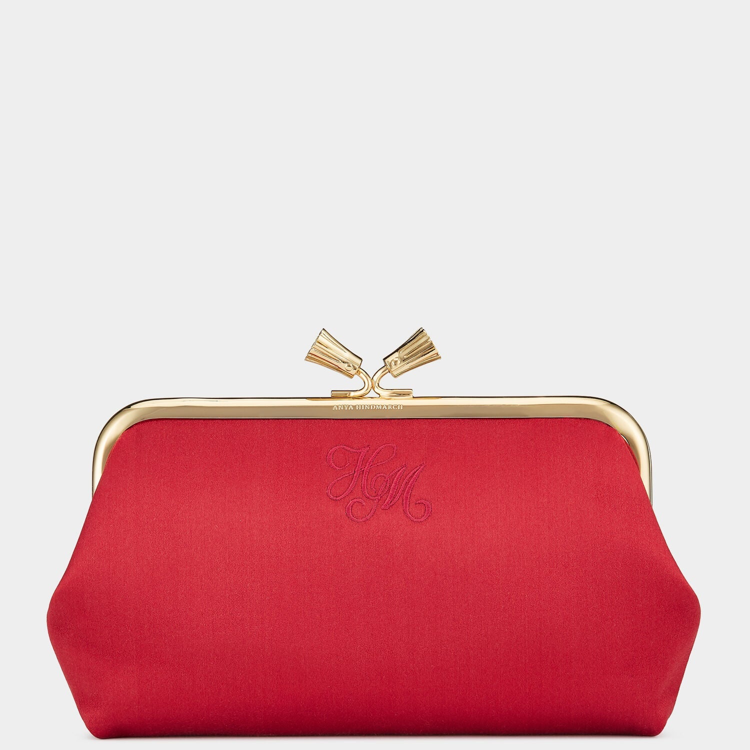 Red satin clutch on sale