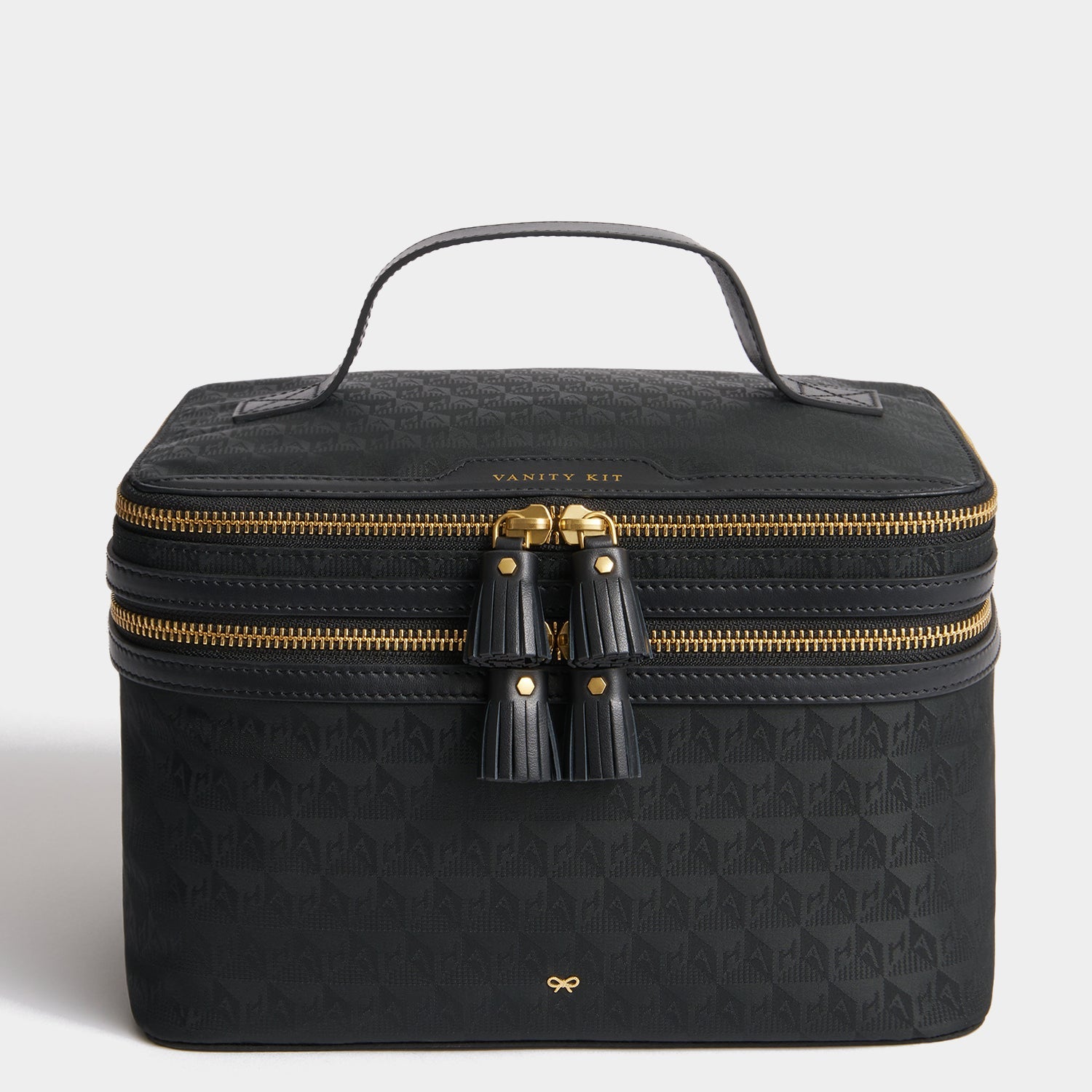 Anya Hindmarch | Logo Vanity Kit | Jacquard Nylon in Black Anya Hindmarch | Logo Vanity Kit | Jacquard Nylon in Black