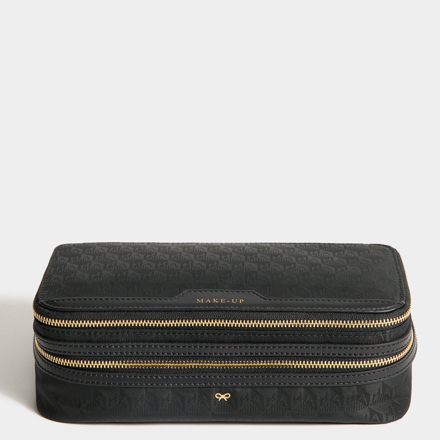 Anya Hindmarch | Logo Make-Up Pouch | Jacquard Nylon in Black