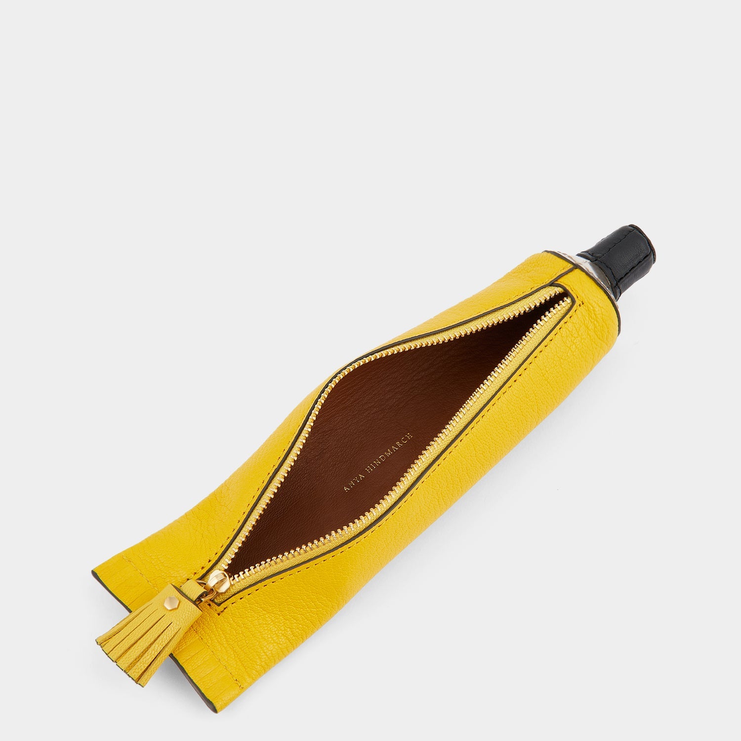 Anya Brands UHU Pencil Case -

                  
                    Capra Leather in Yellow -
                  

                  Anya Hindmarch US
