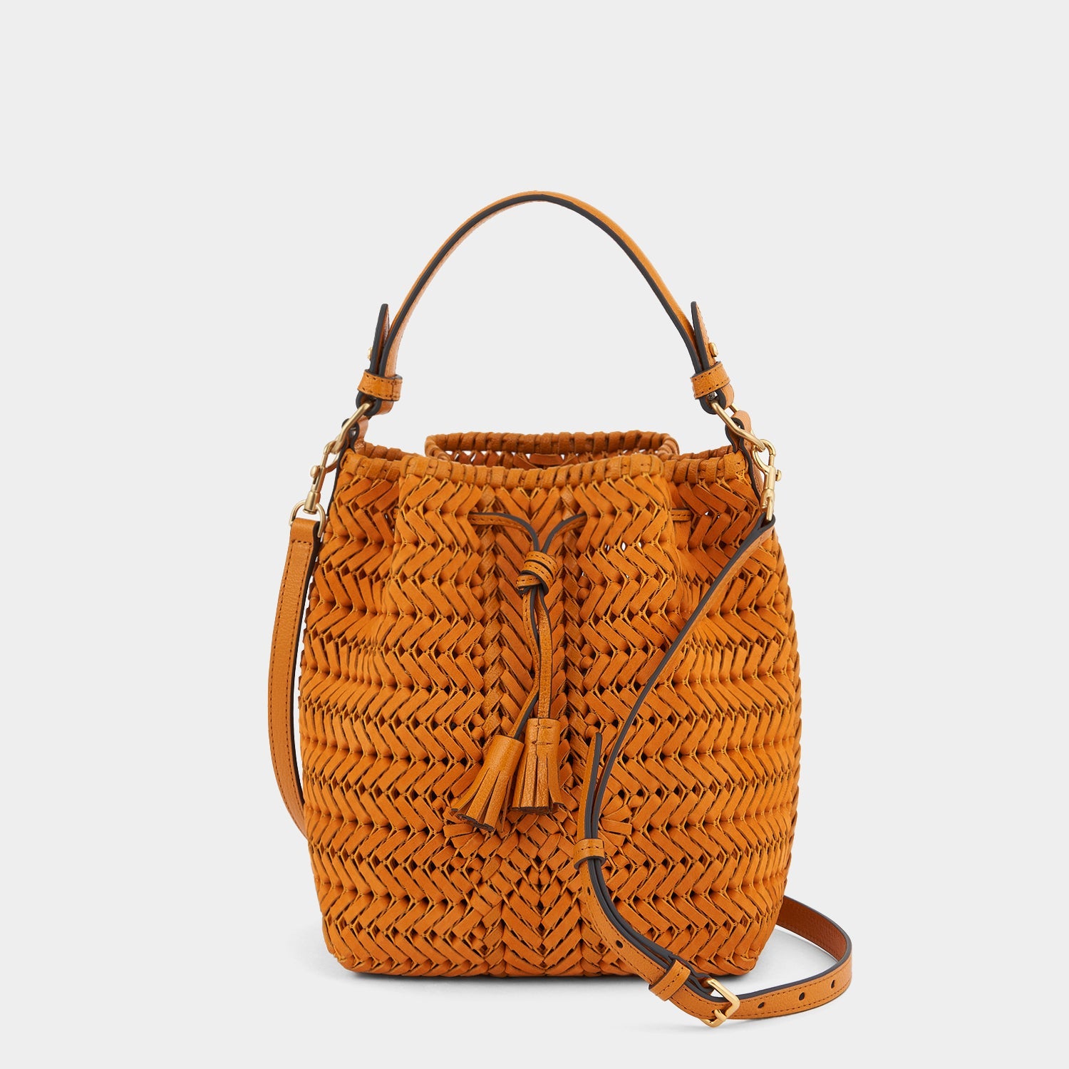 Anya Hindmarch Small Drawstring Raffia Tote