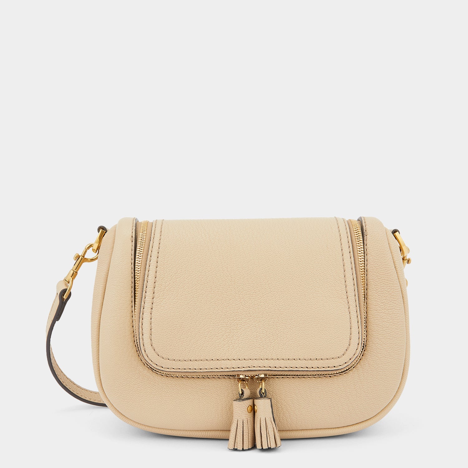Vere Small Soft Satchel Cross-body -

                  
                    Grain Leather in Buff -
                  

                  Anya Hindmarch US

