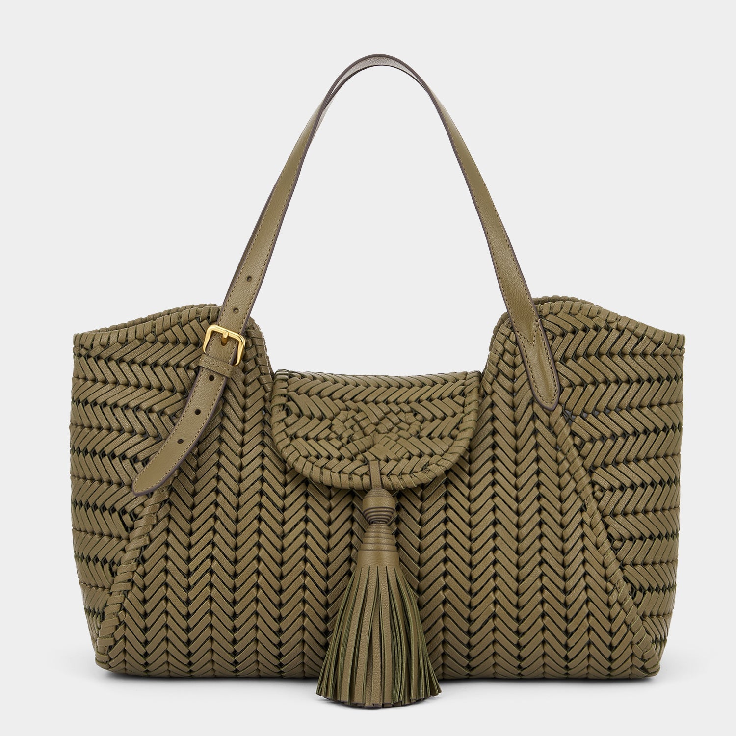 Neeson Tassel Tote Capra Leather in Fern