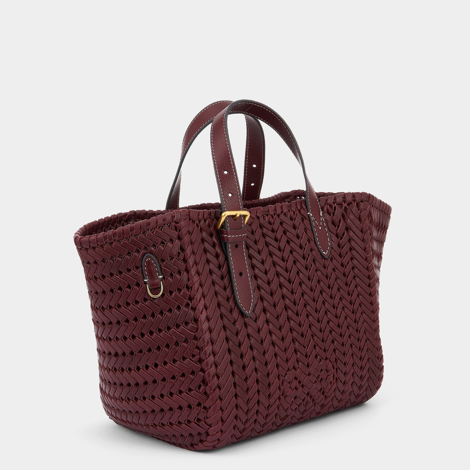Neeson Small Square Tote -

                  
                    Capra Leather in Rosewood -
                  

                  Anya Hindmarch US
