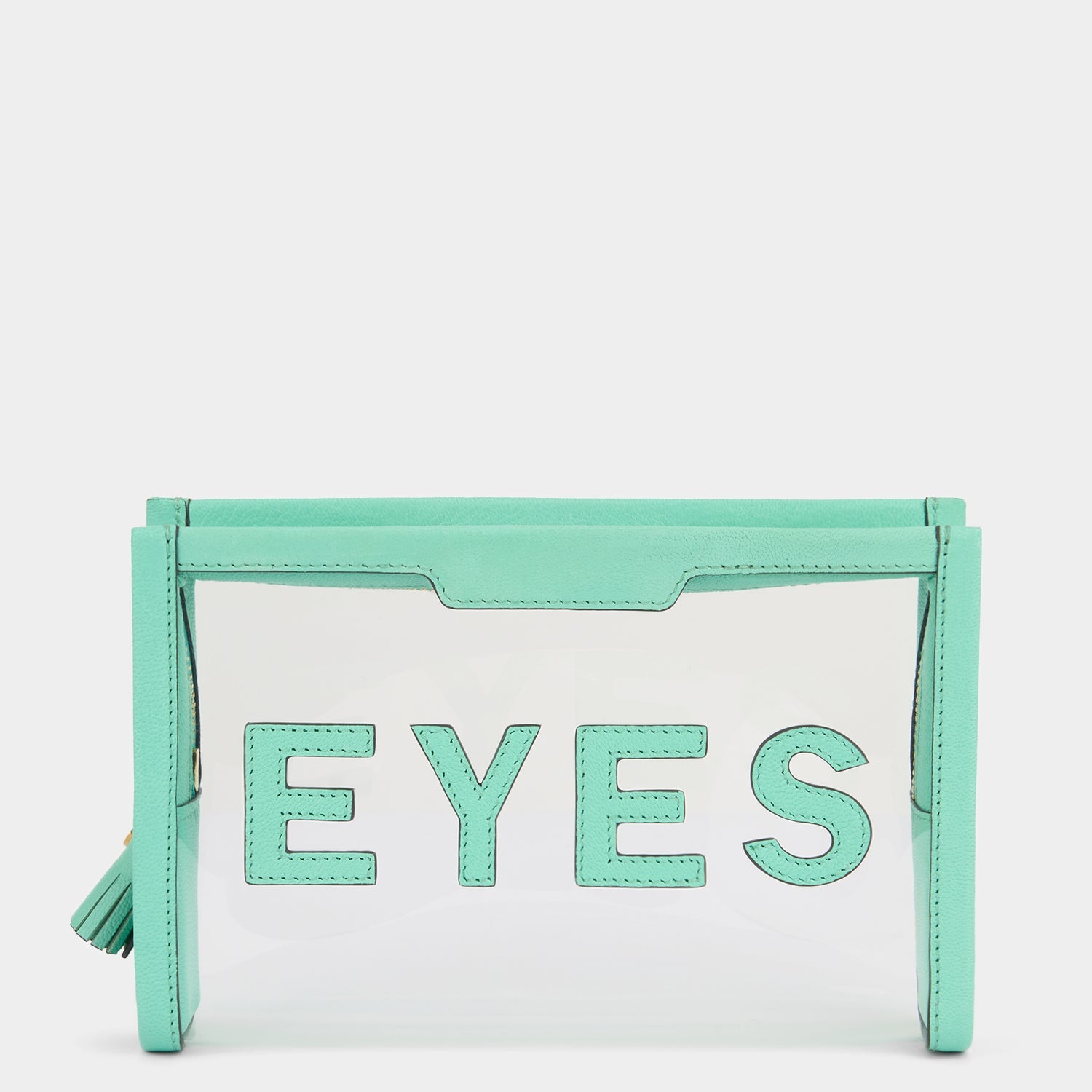 Eyes Pouch -

                  
                    Capra Leather in Arsenic Green/Clear -
                  

                  Anya Hindmarch US
