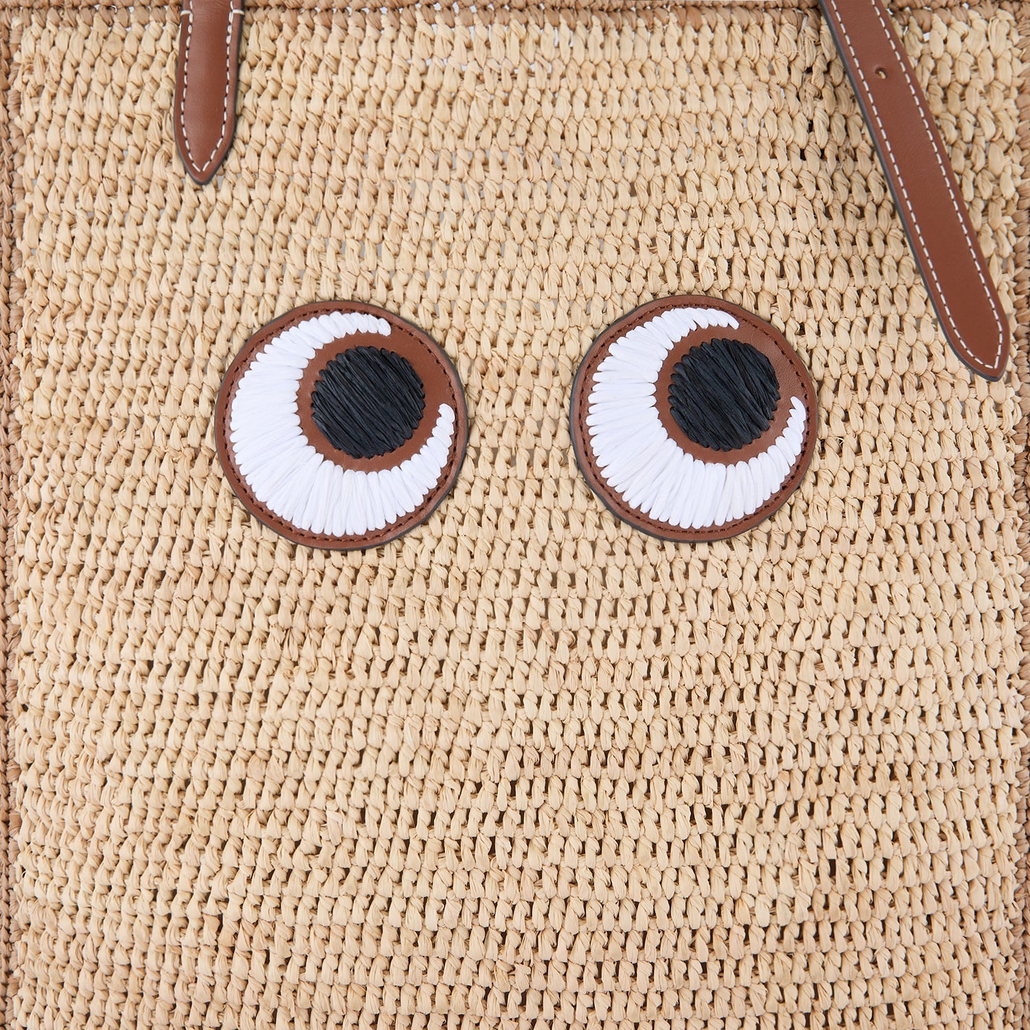 Small Raffia Tote Bag with Eyes | Anya Hindmarch US