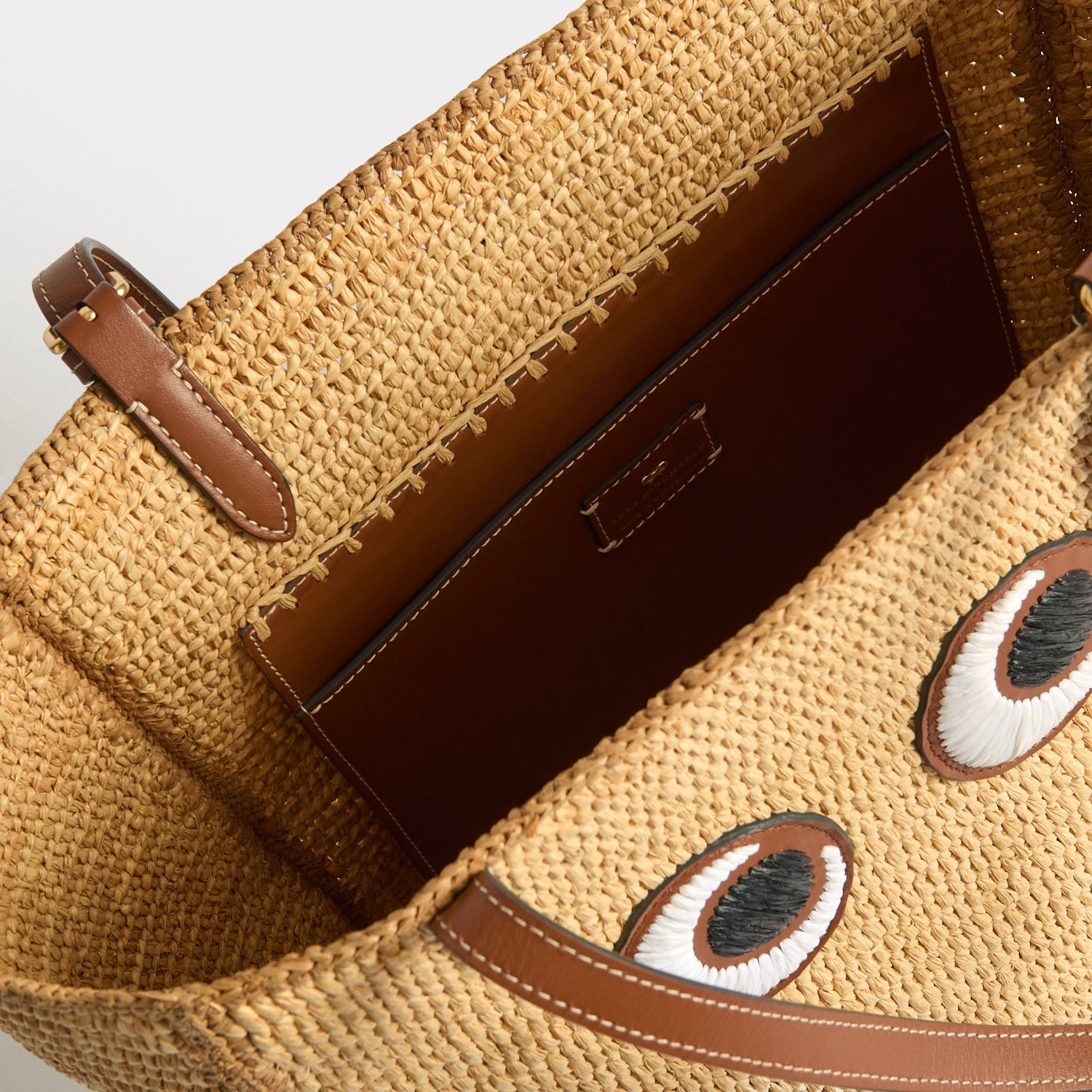 Small Raffia Tote Bag with Eyes | Anya Hindmarch US