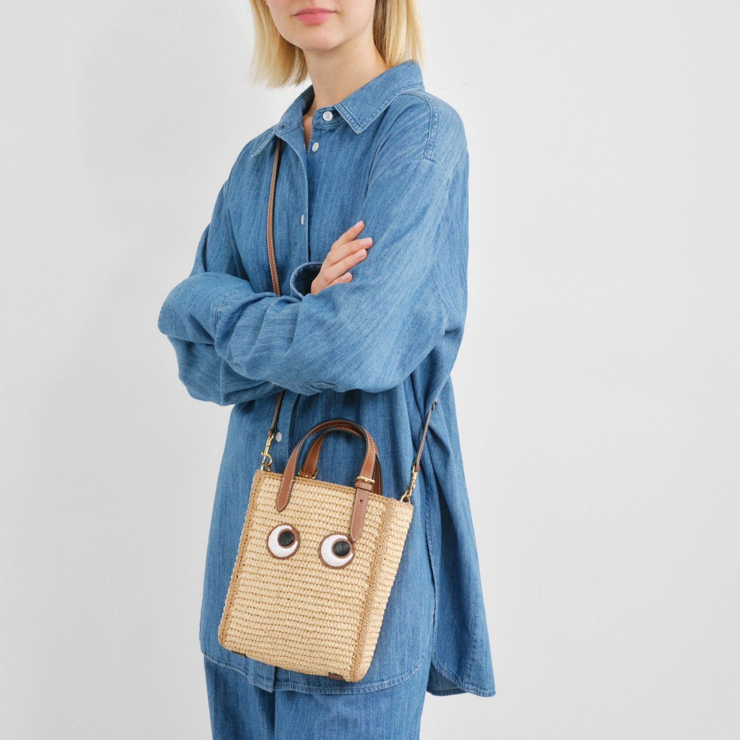 anya hindmarch mini eyes backpack Anya Hindmarch Eyes N/S Mini Tote Bag