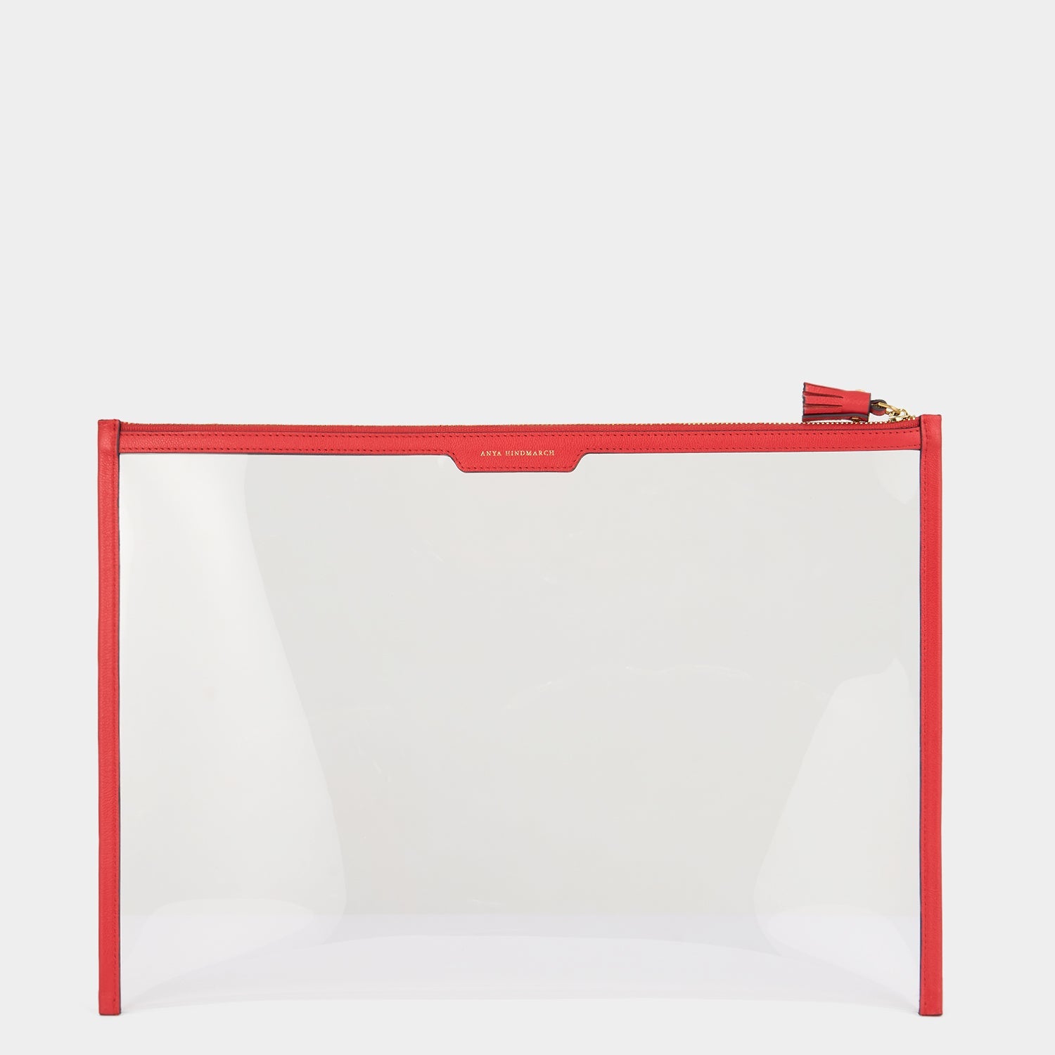 Papers Zip Sleeve -

                  
                    Capra Leather in Salmon/Clear -
                  

                  Anya Hindmarch US
