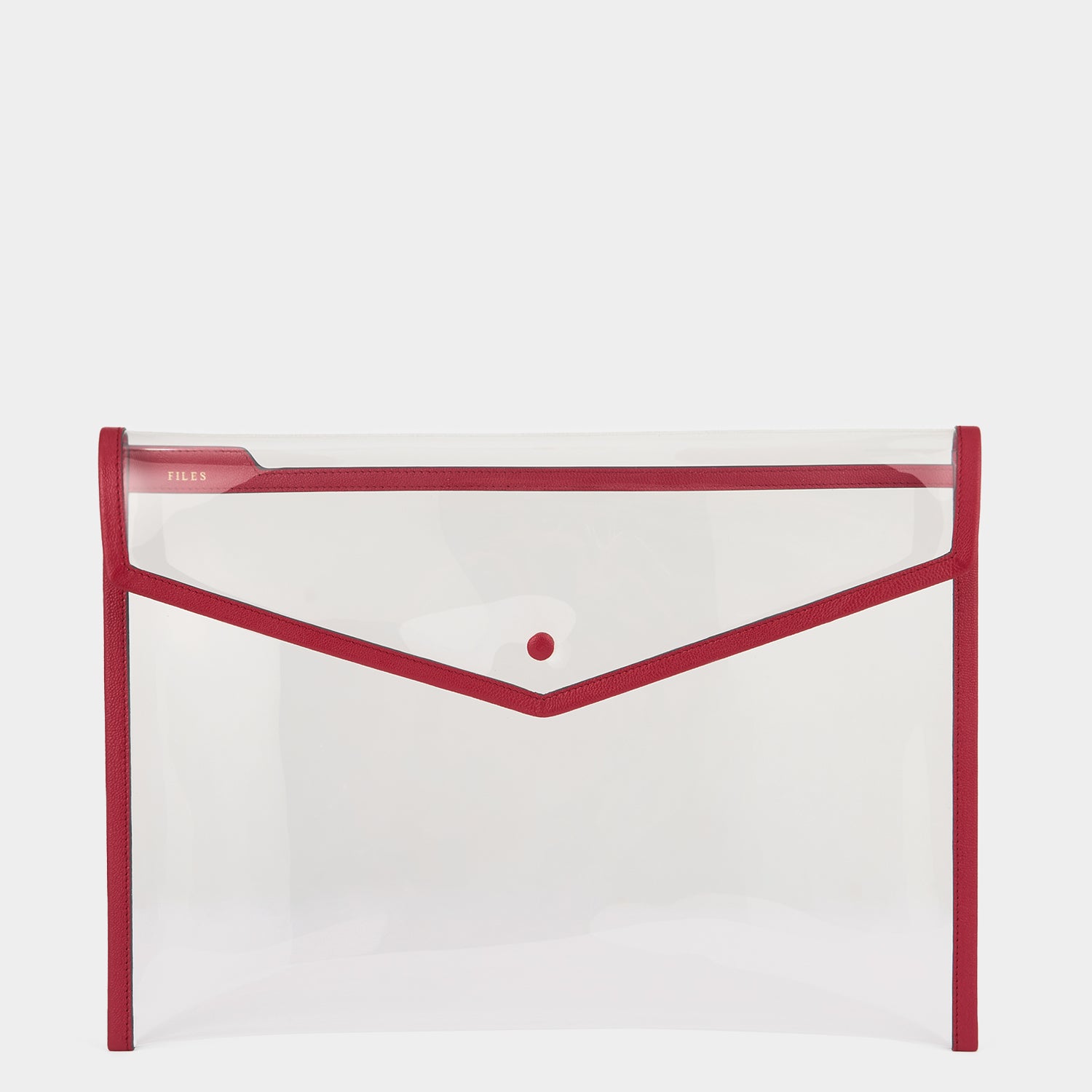Files Envelope -

                  
                    Capra Leather in Red/Clear -
                  

                  Anya Hindmarch US
