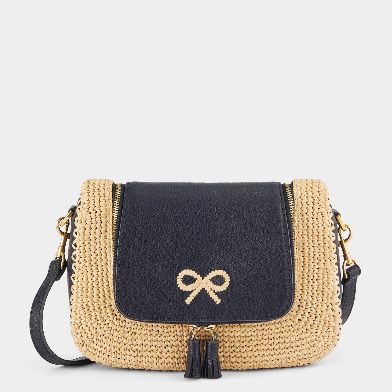 Raffia Vere Small Soft Satchel Cross-body | Anya Hindmarch US