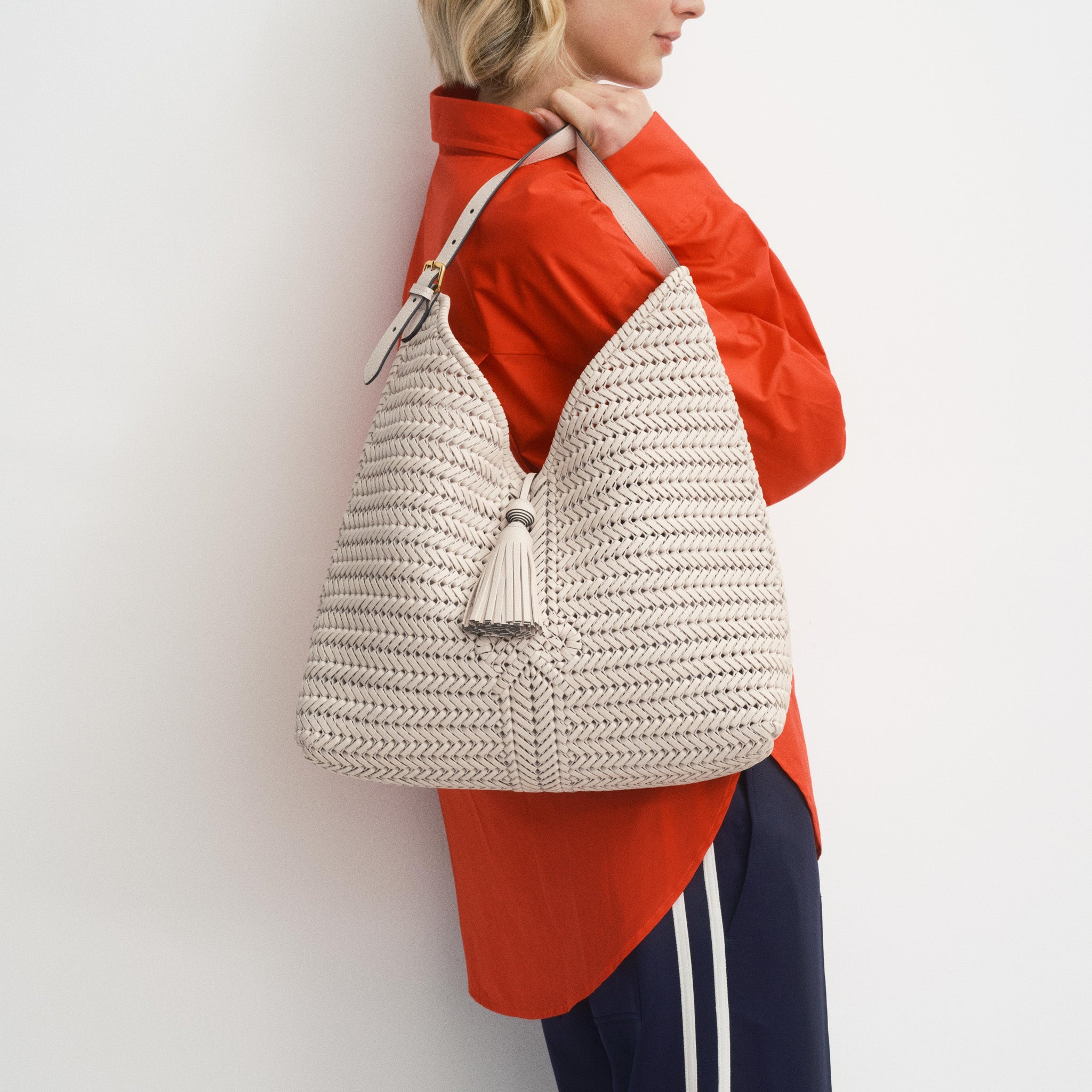 Neeson Tassel Hobo in Chalk | Anya Hindmarch US