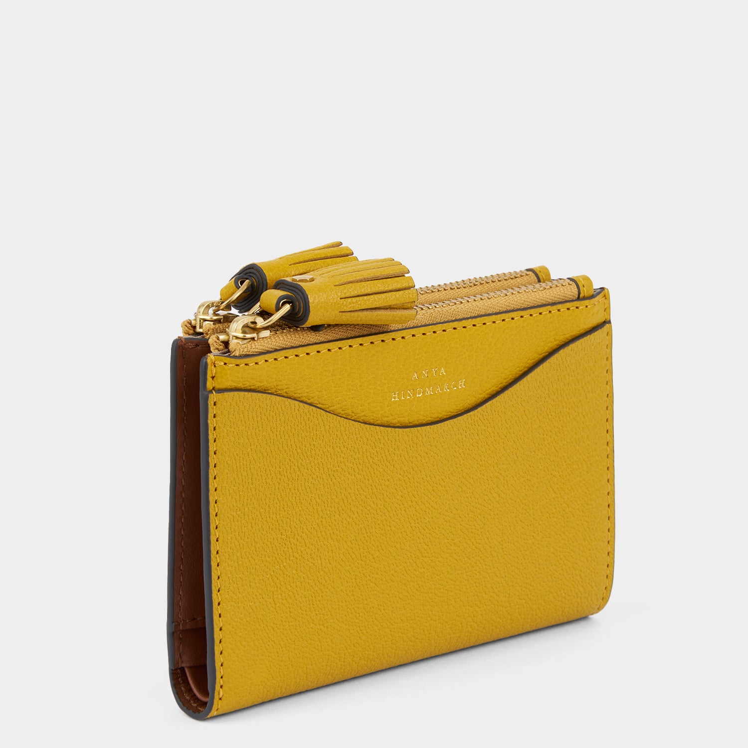 Peeping Eyes Small Double Zip Wallet -

                  
                    Capra Leather in Mustard -
                  

                  Anya Hindmarch US
