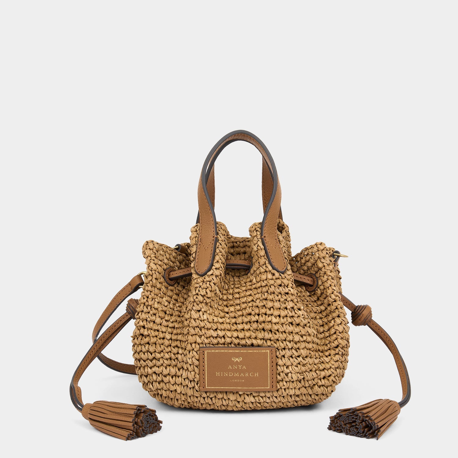 Raffia Drawstring Small Cross-body Tote | Anya Hindmarch US