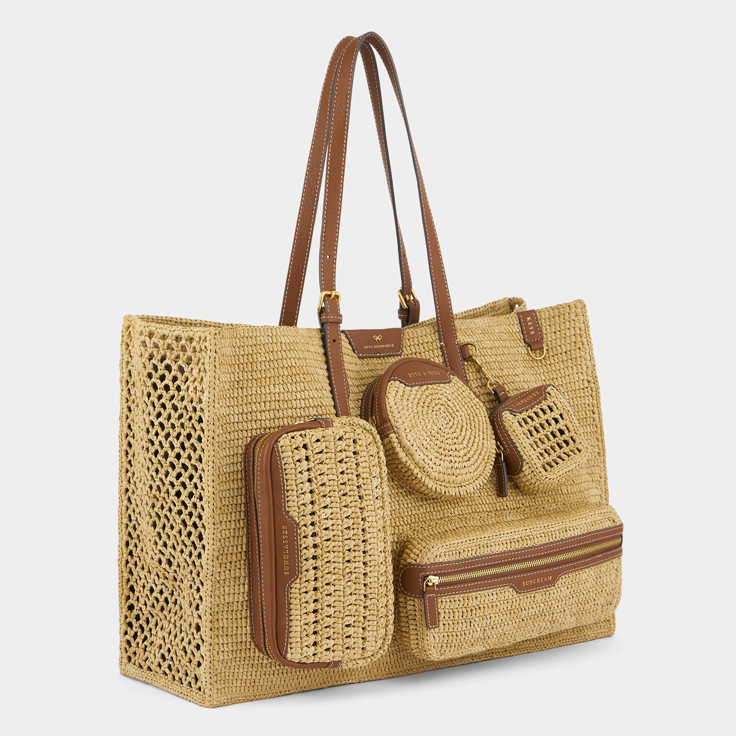関税なし ANYA HINDMARCH Anya Brands Perello Raffia Tote Bag Anya Hindmarch Anya Brands Perello Raffia Tote Bag | Liberty