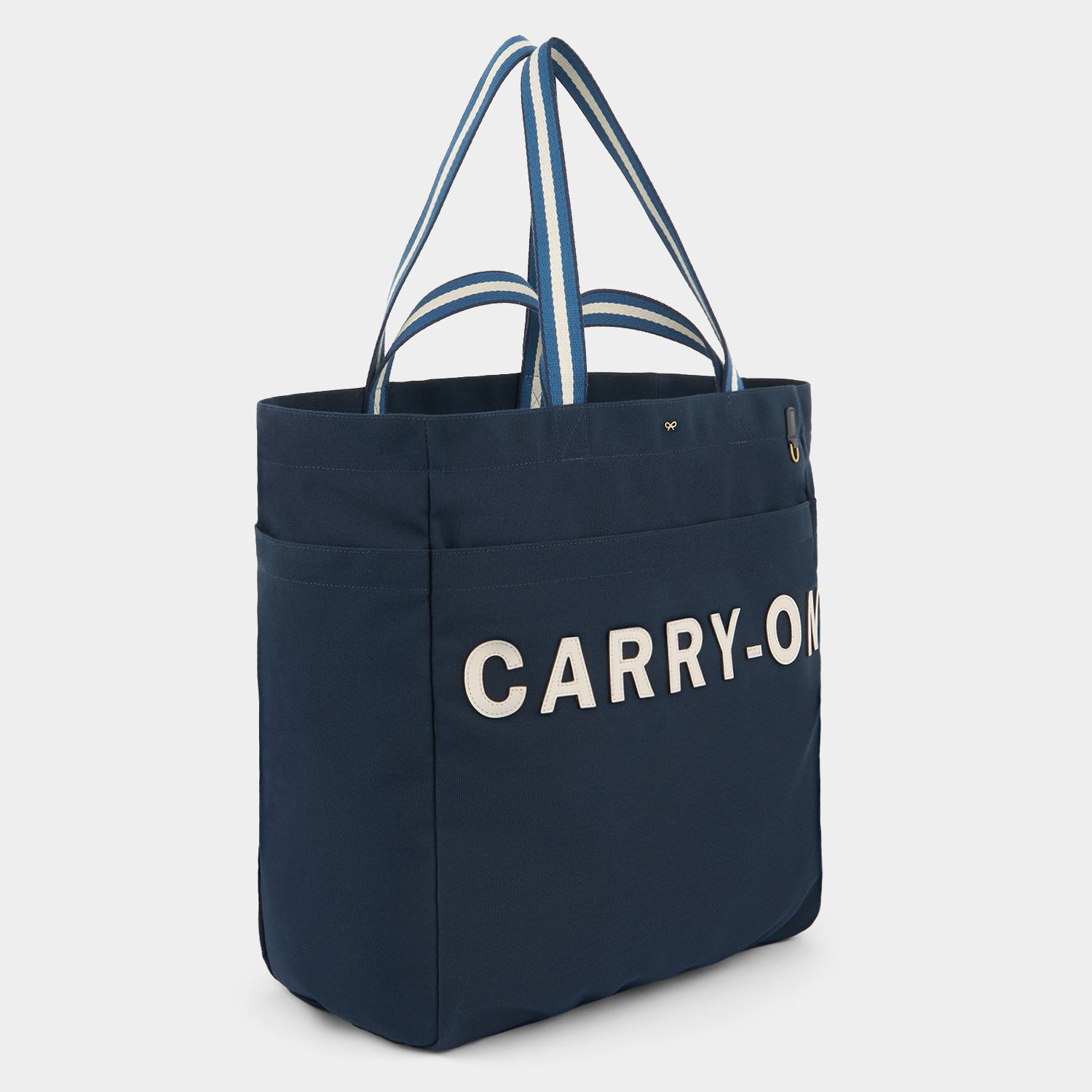 Carry On Household Tote in Navy Cream Anya Hindmarch