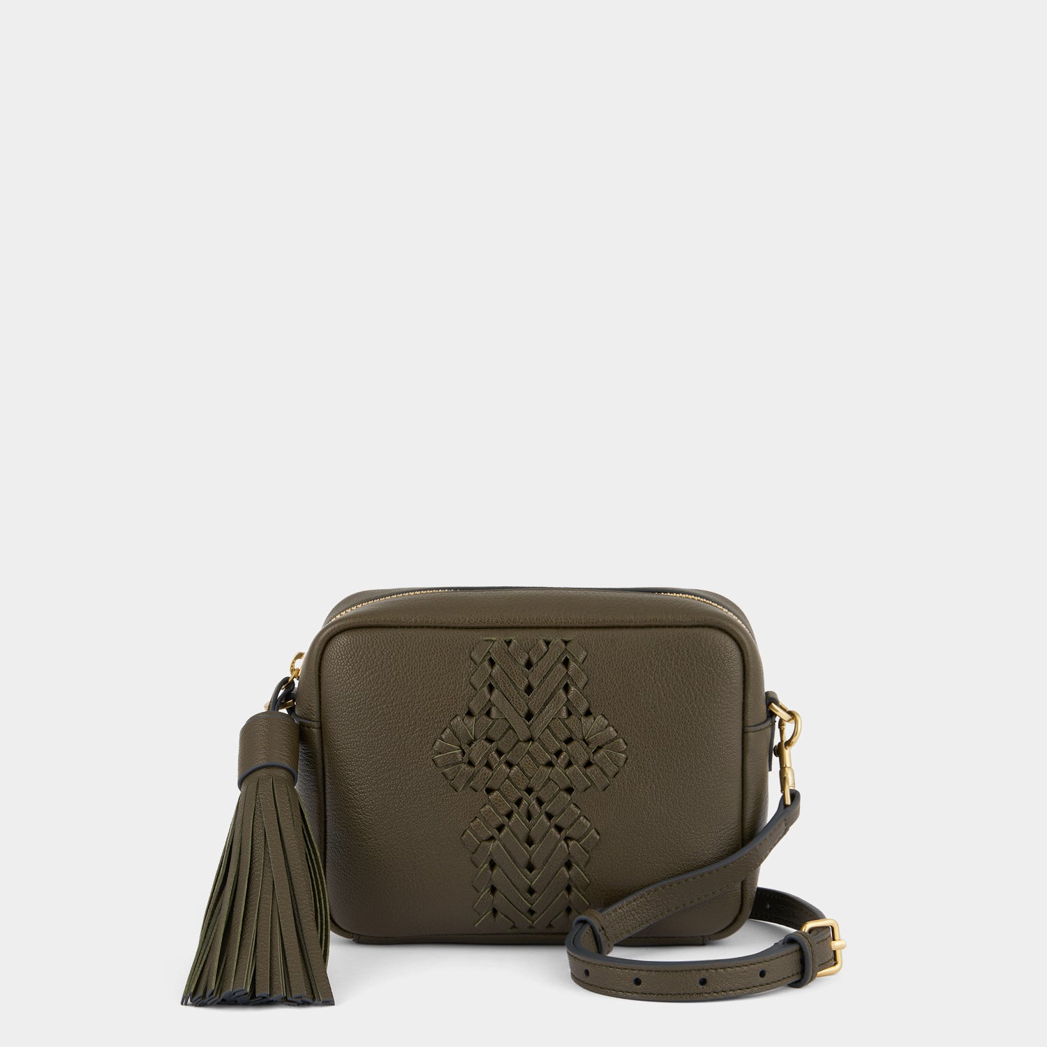 Neeson Tassel Cross Body in Khaki Anya Hindmarch