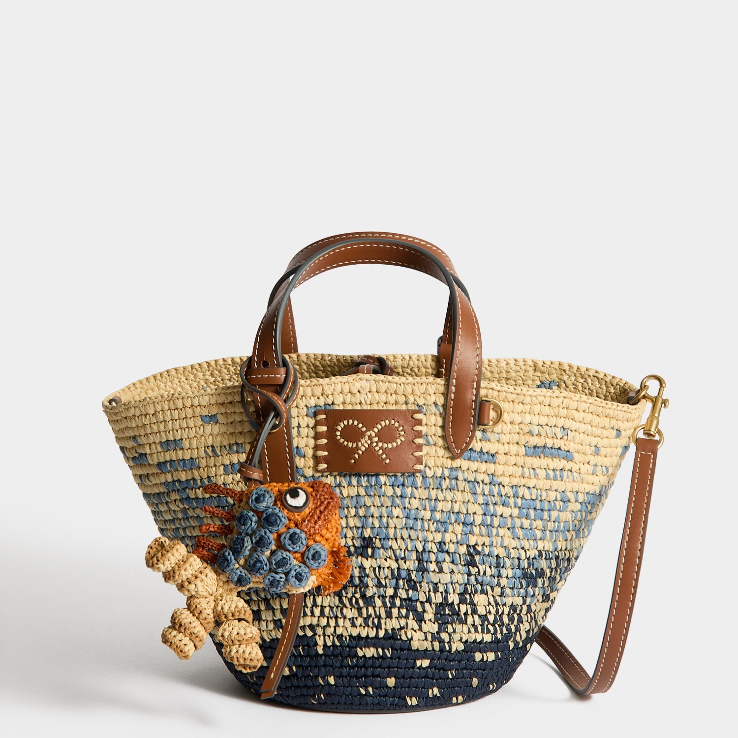 Raffia Dégradé Small Round Basket | Anya Hindmarch US