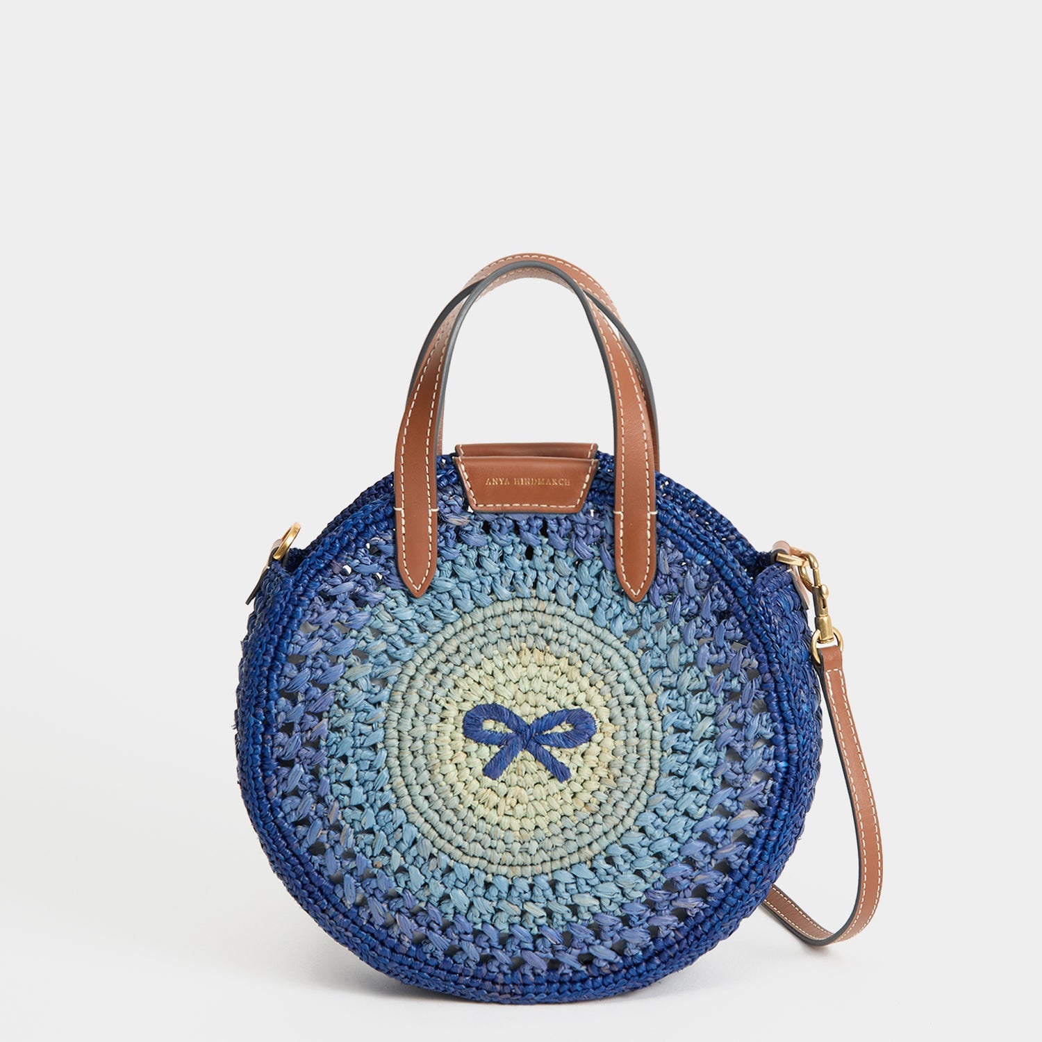 Raffia Small Round Bow Tote | Anya Hindmarch US