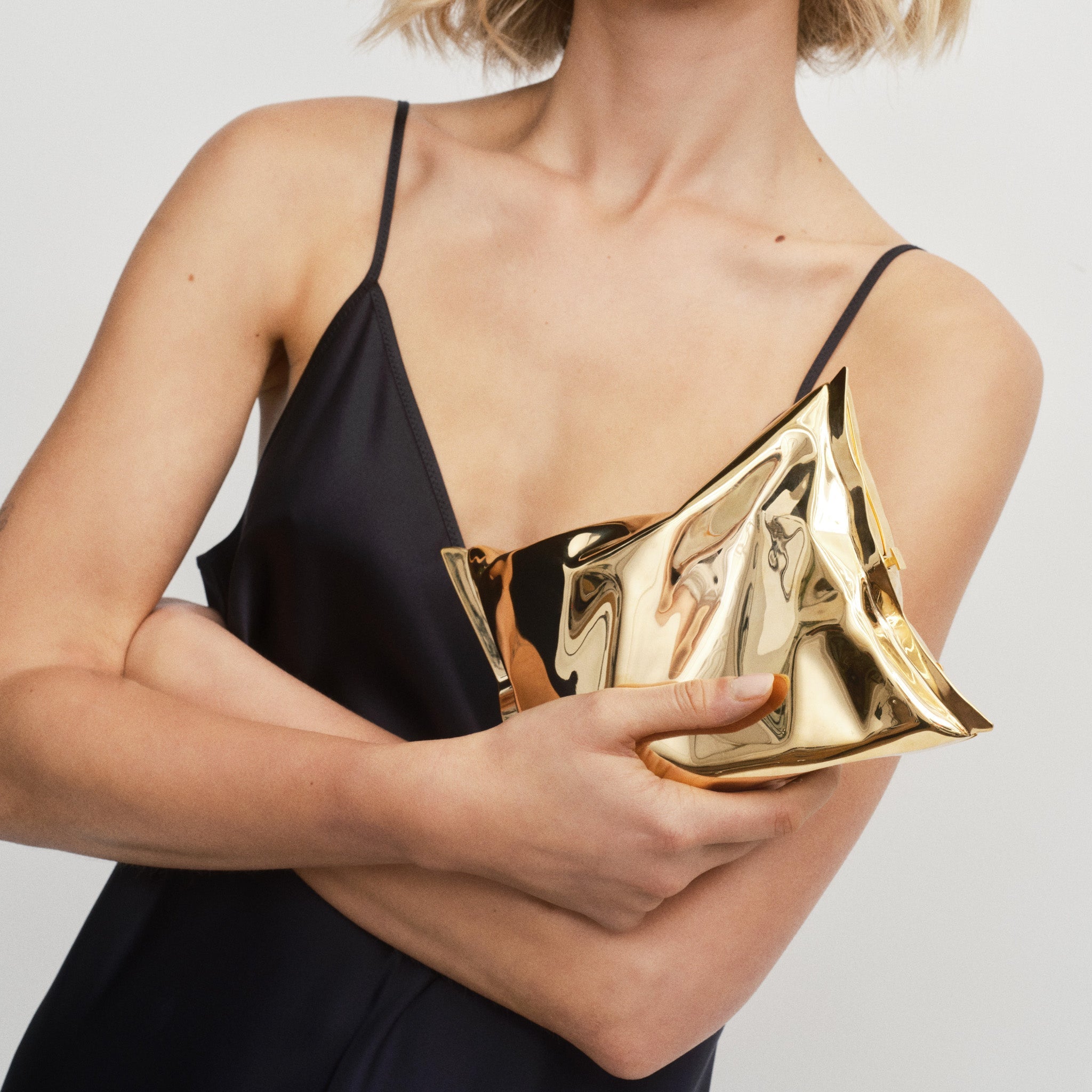 Anya Hindmarch Crisp Packet Metal Clutch Bag, Golden Anya Hindmarch Crisp Packet Metal Clutch Bag, Golden