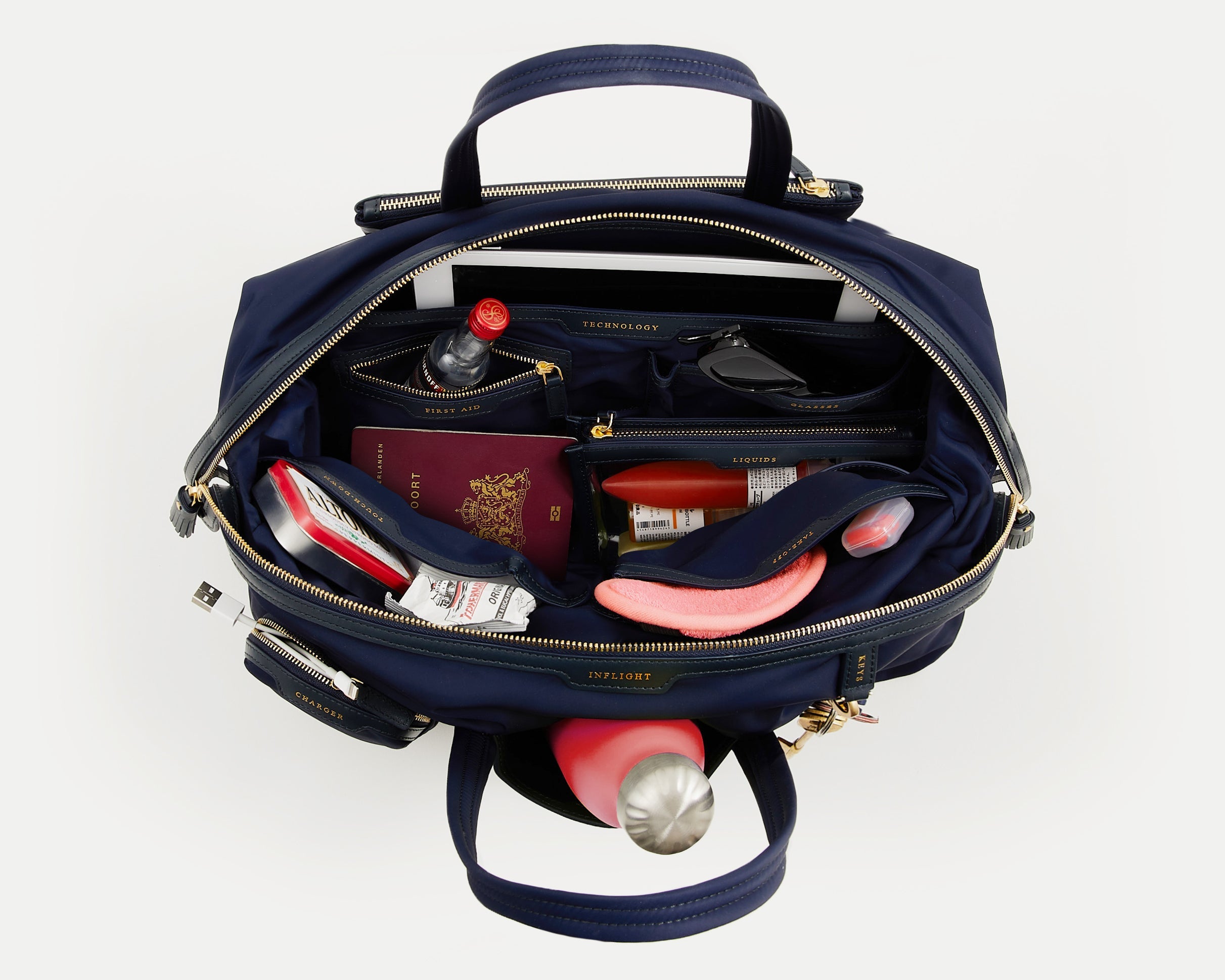 anya hindmarch dark blue mini backpack Anya Hindmarch In-Flight Bag Marine