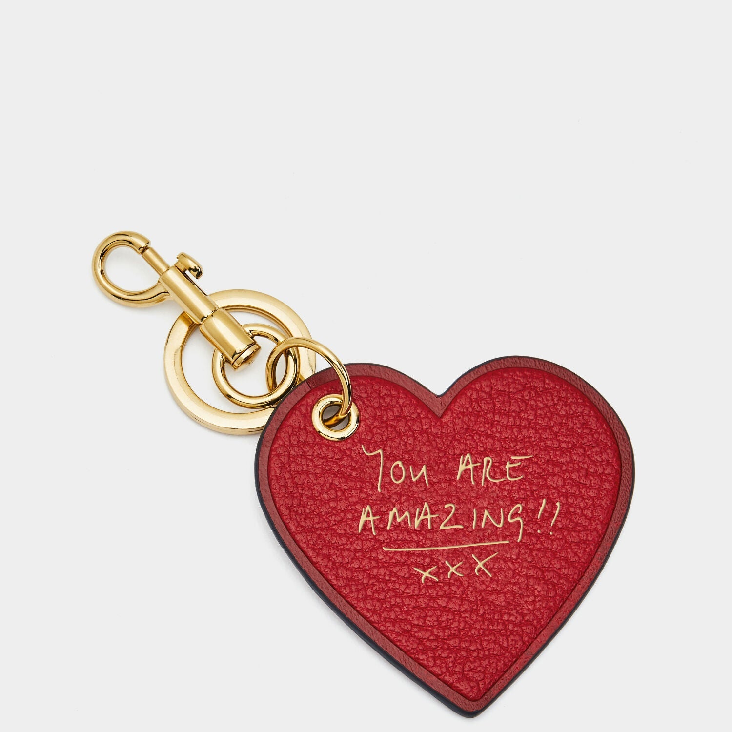 Capra Leather Bespoke Heart Charm in Red Size 7X7X7CM Anya Hindmarch