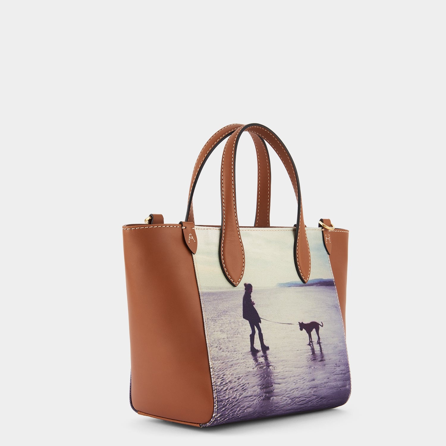The Strathberry Midi Tote - Top Handle Leather Tote Bag - Tan
