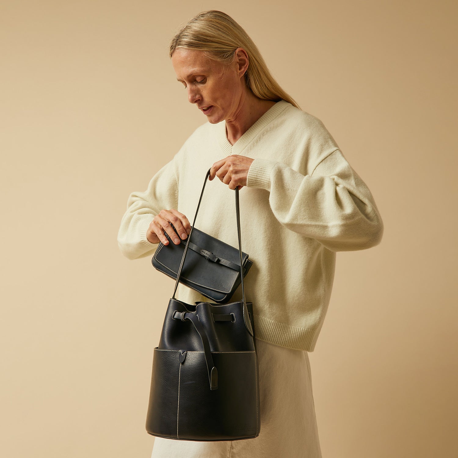 Anya Hindmarch Return to Nature Small Leather Bucket Bag