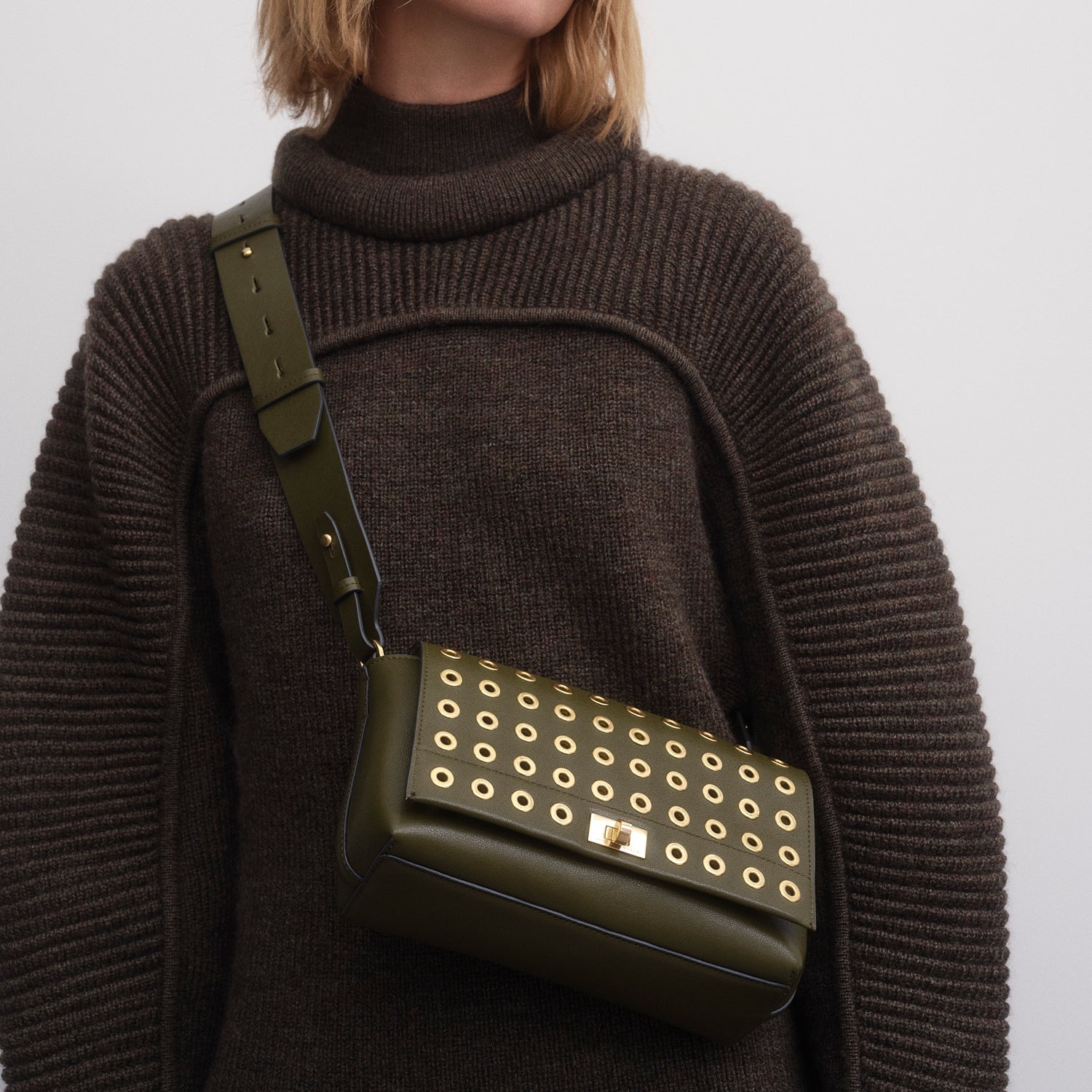 Mortimer Eyelet Cross-body -

          
            Smooth Leather in Bonsai Green -
          

          Anya Hindmarch US
