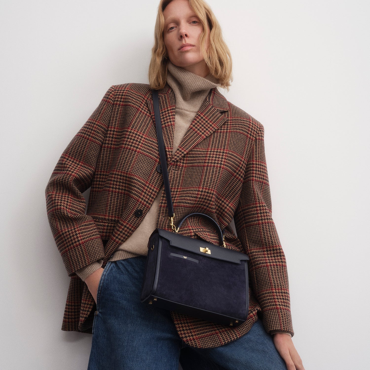 Mortimer Top Handle -

          
            Smooth Leather in Marine Blue -
          

          Anya Hindmarch US
