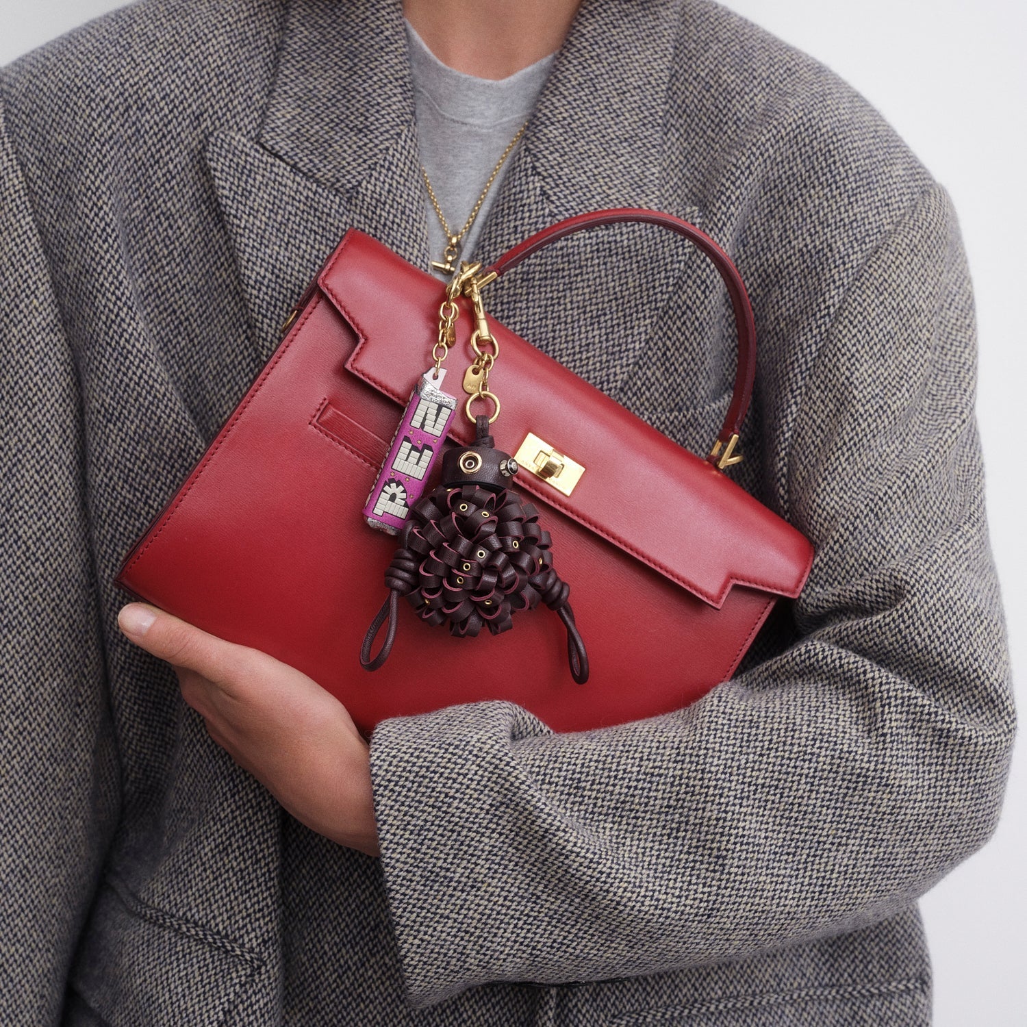 Eyelet Character Charm -

          
            Smooth Leather in Grape Purple -
          

          Anya Hindmarch US
