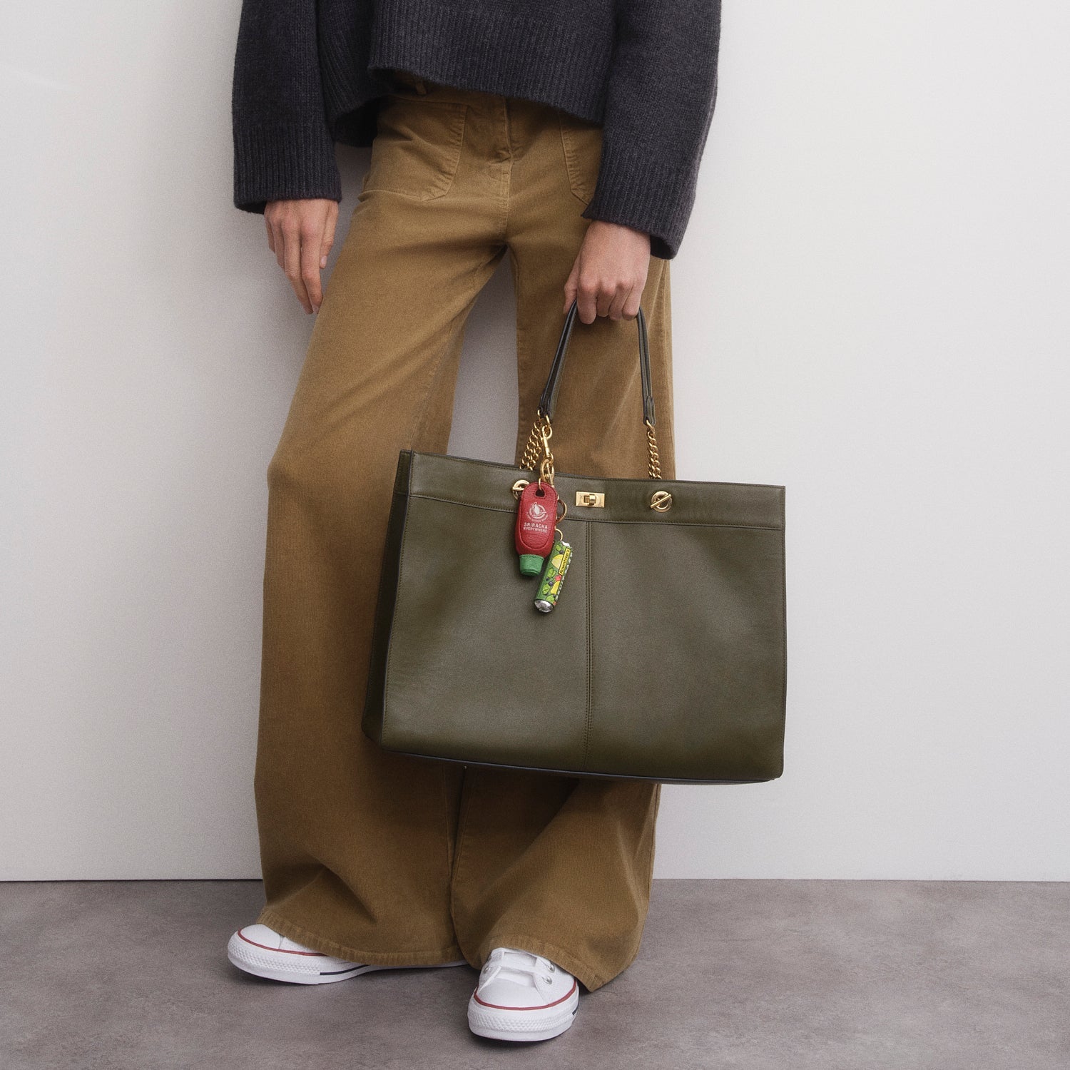 Mortimer Eyelet Chain Tote -

          
            Capra Leather in Bonsai Green -
          

          Anya Hindmarch US
