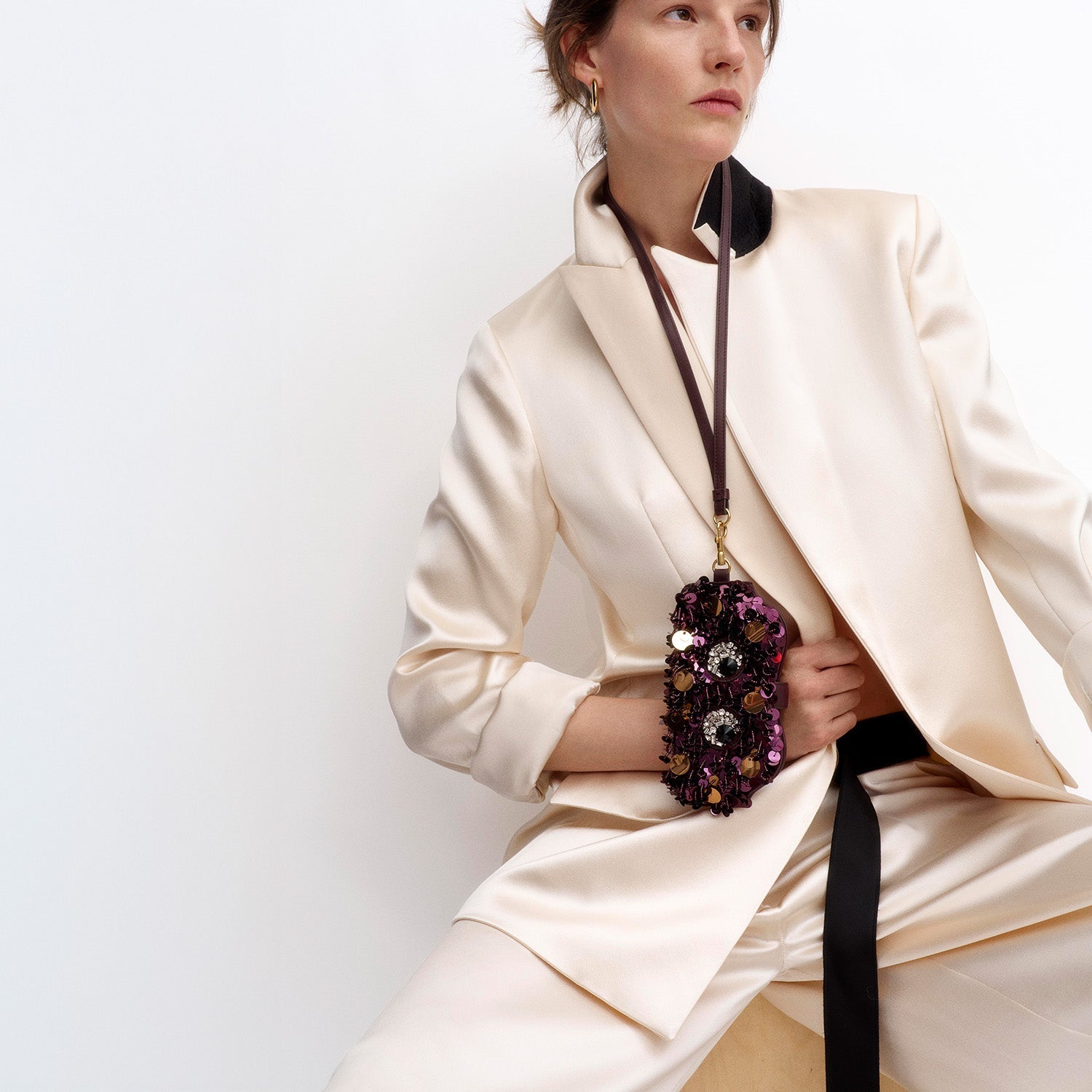 Embellished Eyes Sunglasses Pouch -

          
            Satin in Claret -
          

          Anya Hindmarch US
