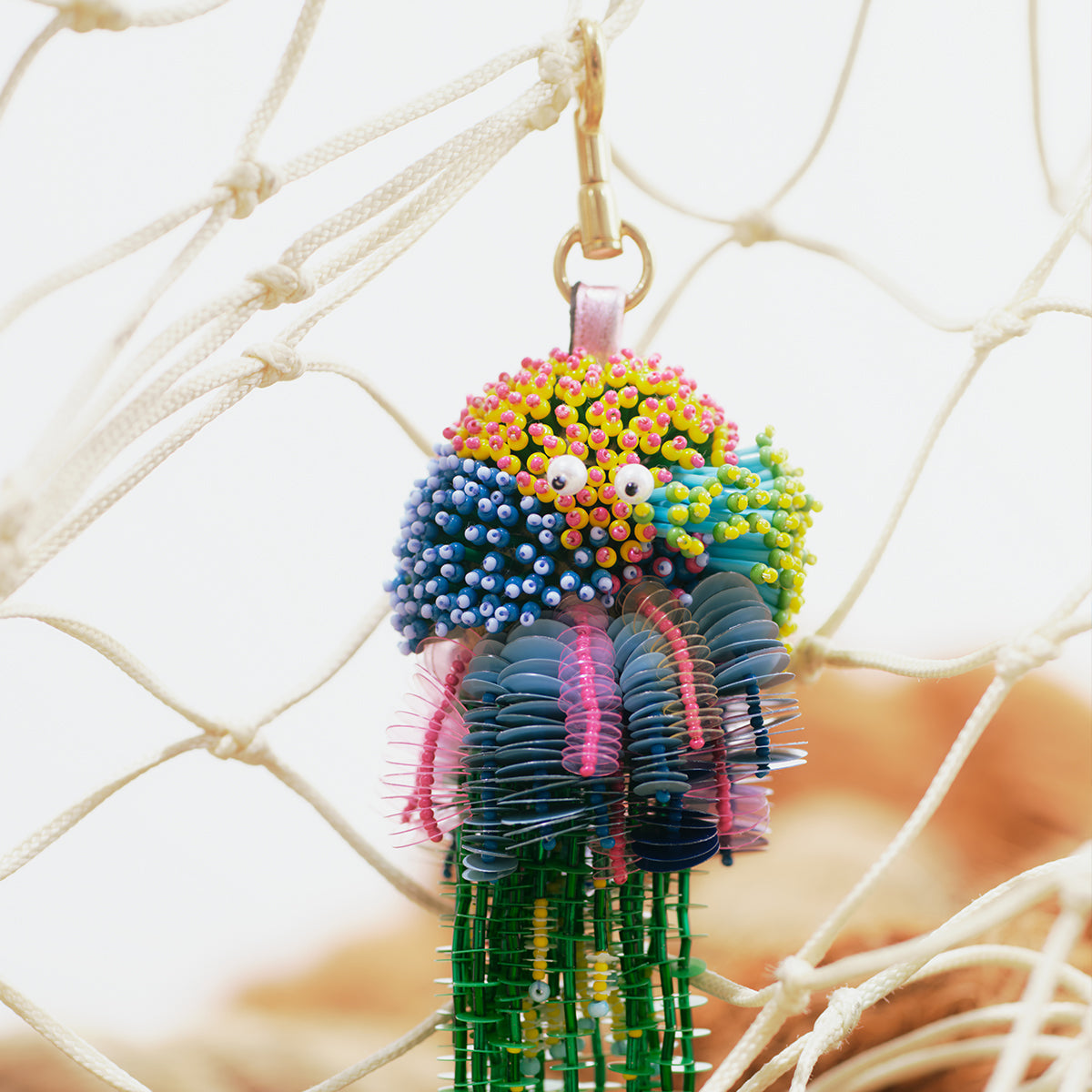 Sea Creature Beaded Charm -

          
            Satin/Satin Leather in Lime Yellow -
          

          Anya Hindmarch US
