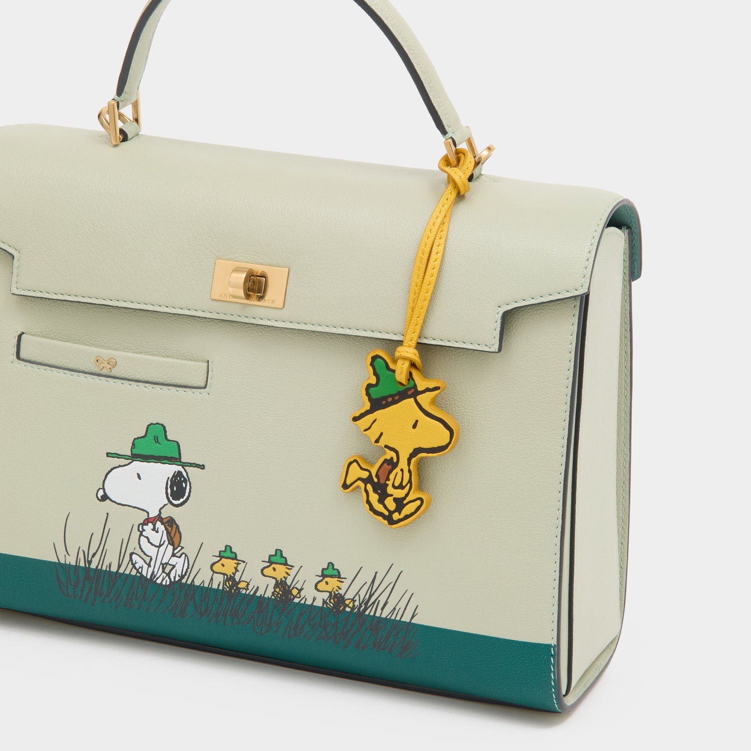 Peanuts Snoopy Mortimer Top Handle -

          
            Capra Leather in Eau De Nil Green -
          

          Anya Hindmarch US
