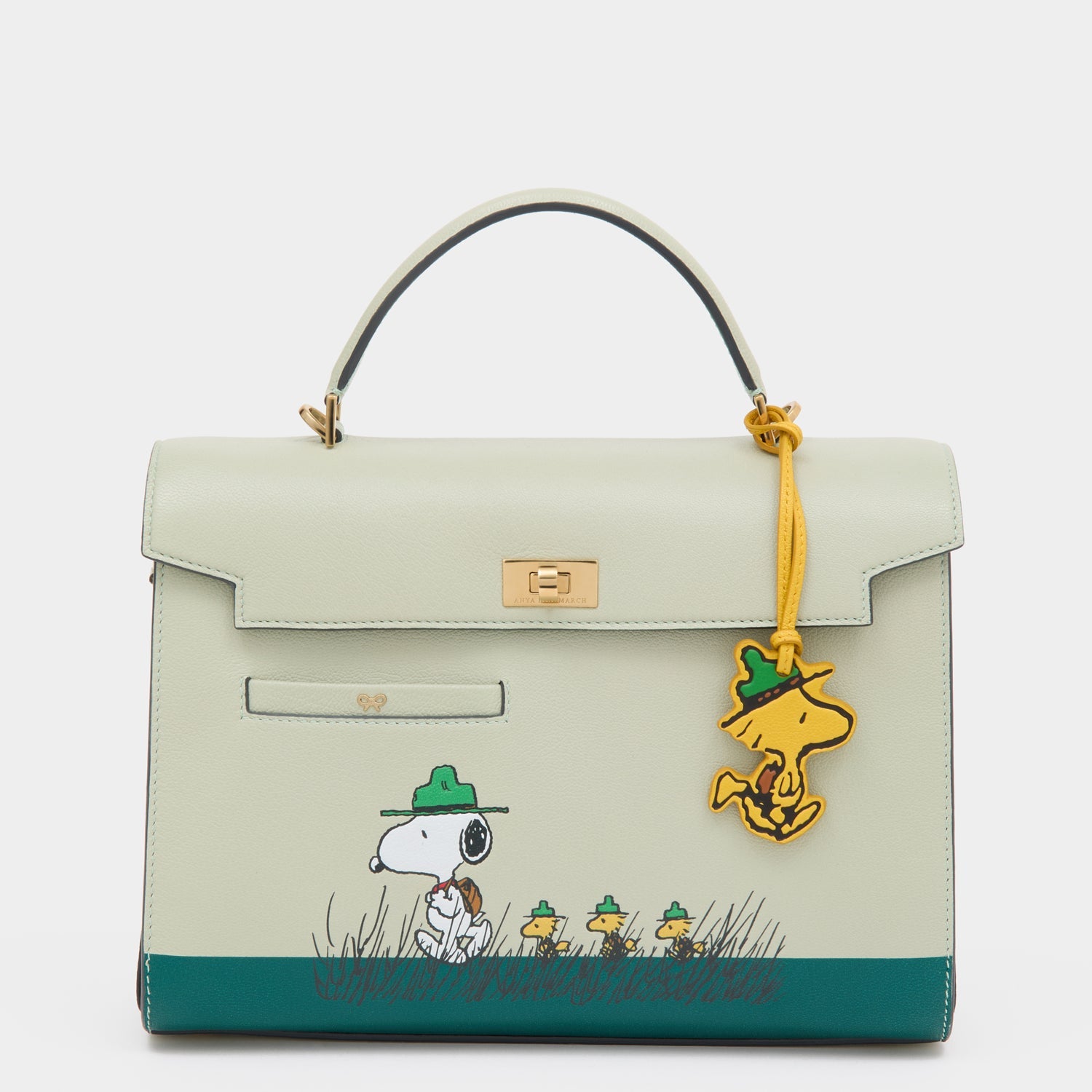 Peanuts Snoopy Mortimer Top Handle -

          
            Capra Leather in Eau De Nil Green -
          

          Anya Hindmarch US
