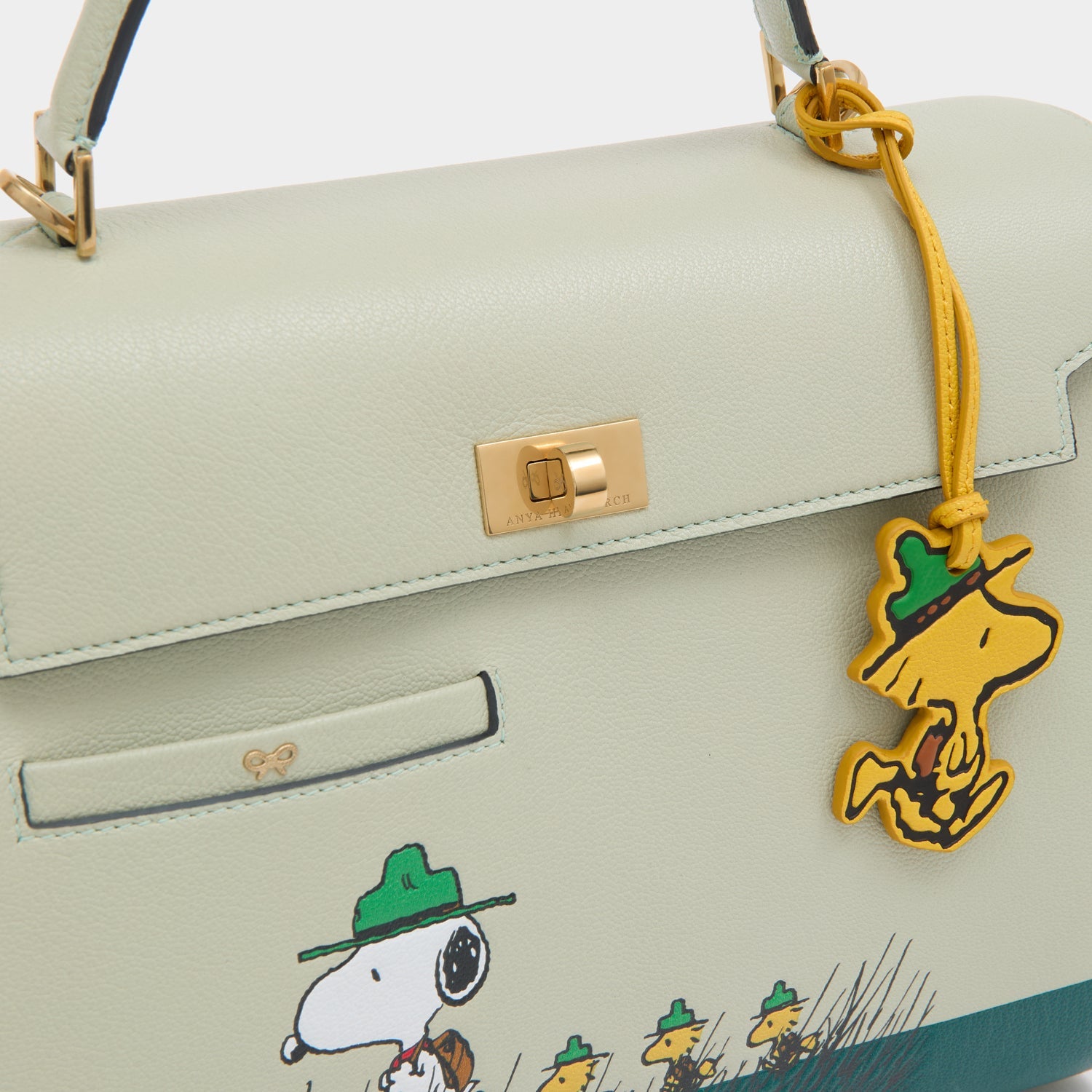 Peanuts Snoopy Mortimer Top Handle -

          
            Capra Leather in Eau De Nil Green -
          

          Anya Hindmarch US
