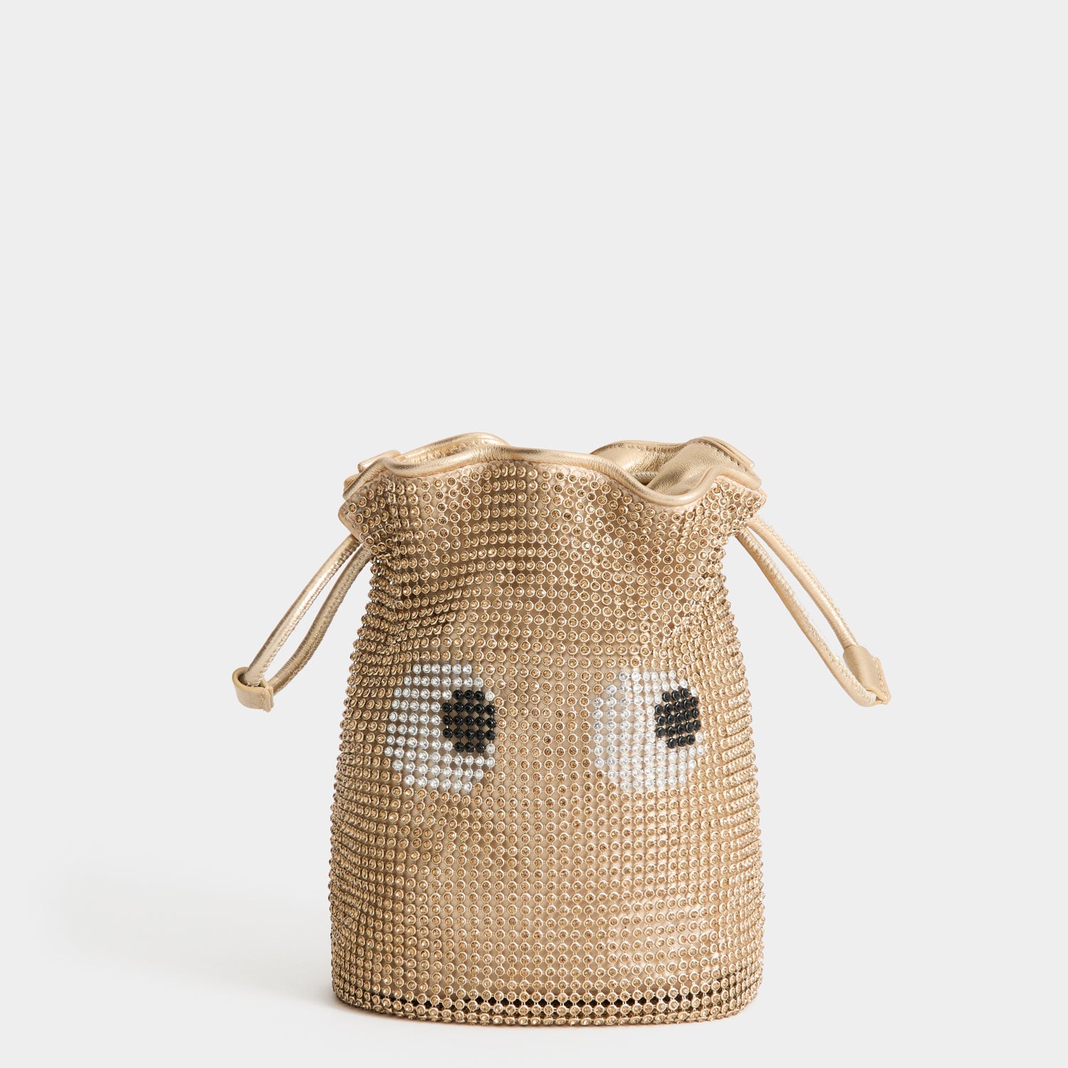 Eyes Crystal Drawstring Pouch -

          
            Crystal Mesh in Gold -
          

          Anya Hindmarch US
