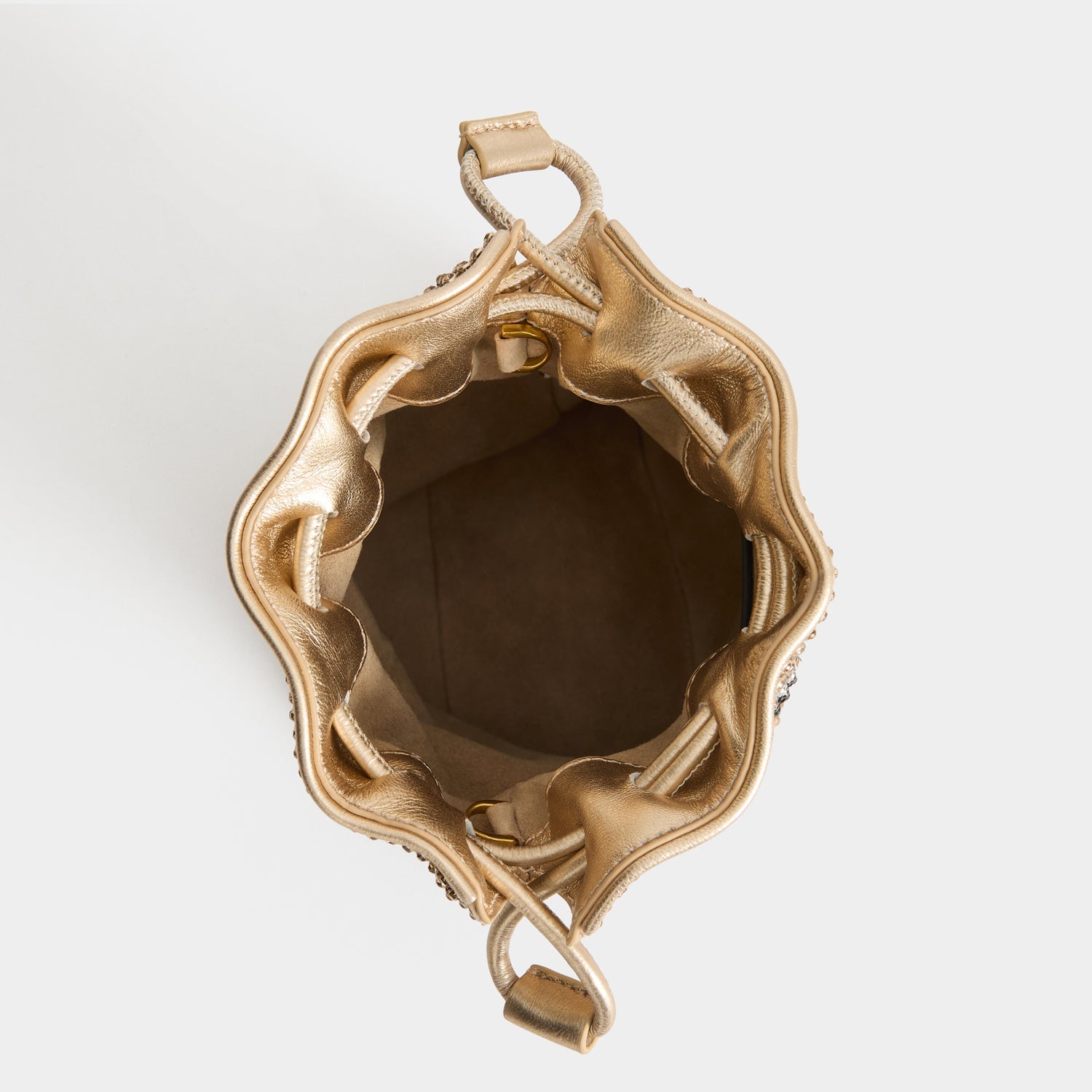 Eyes Crystal Drawstring Pouch -

          
            Crystal Mesh in Gold -
          

          Anya Hindmarch US
