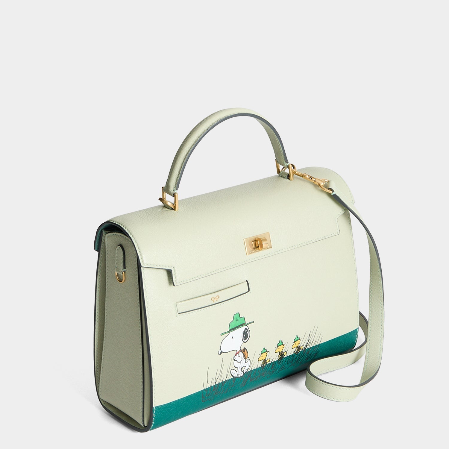Peanuts Snoopy Mortimer Top Handle -

          
            Capra Leather in Eau De Nil Green -
          

          Anya Hindmarch US
