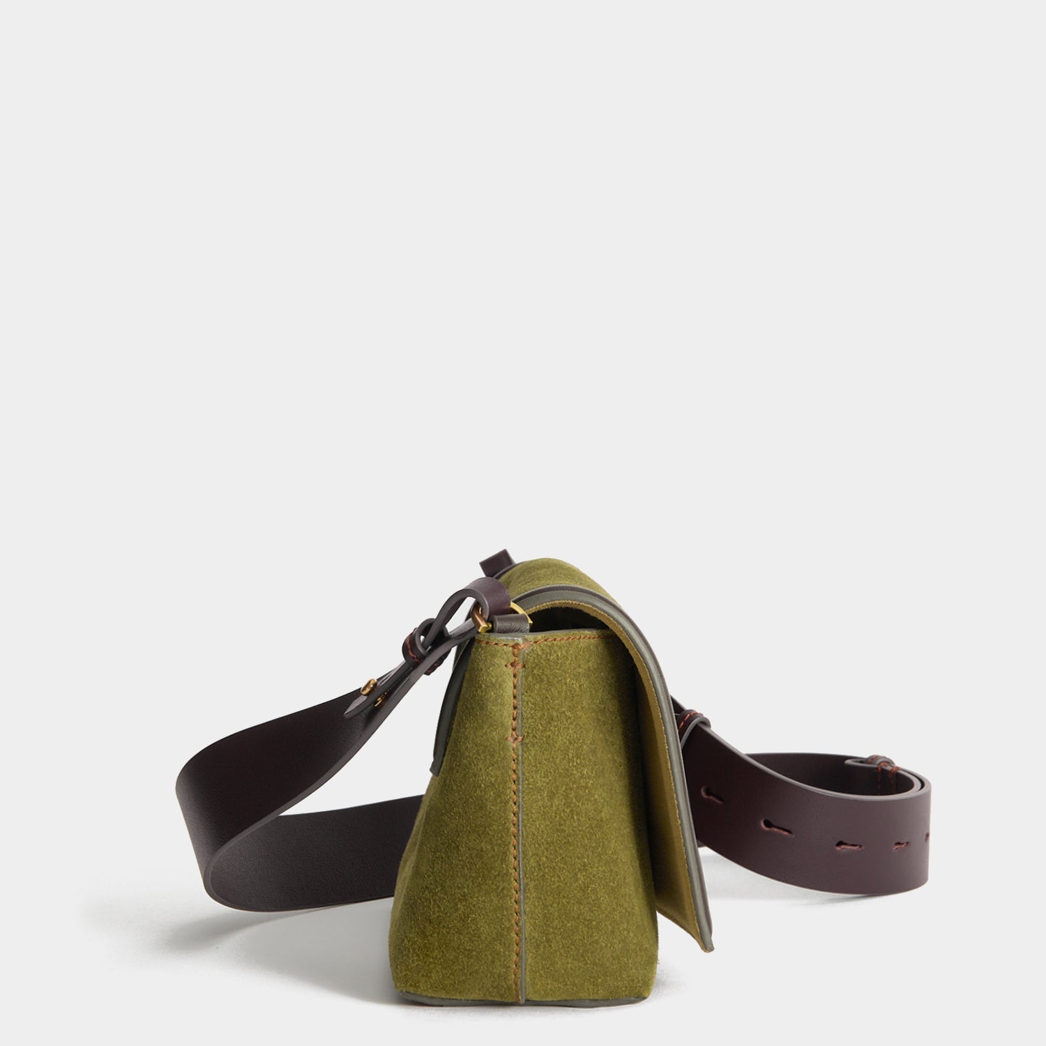 Mortimer Frame Cross-body -

          
            Suede Leather/Calf Leather in Bonsai green and Grape -
          

          Anya Hindmarch US
