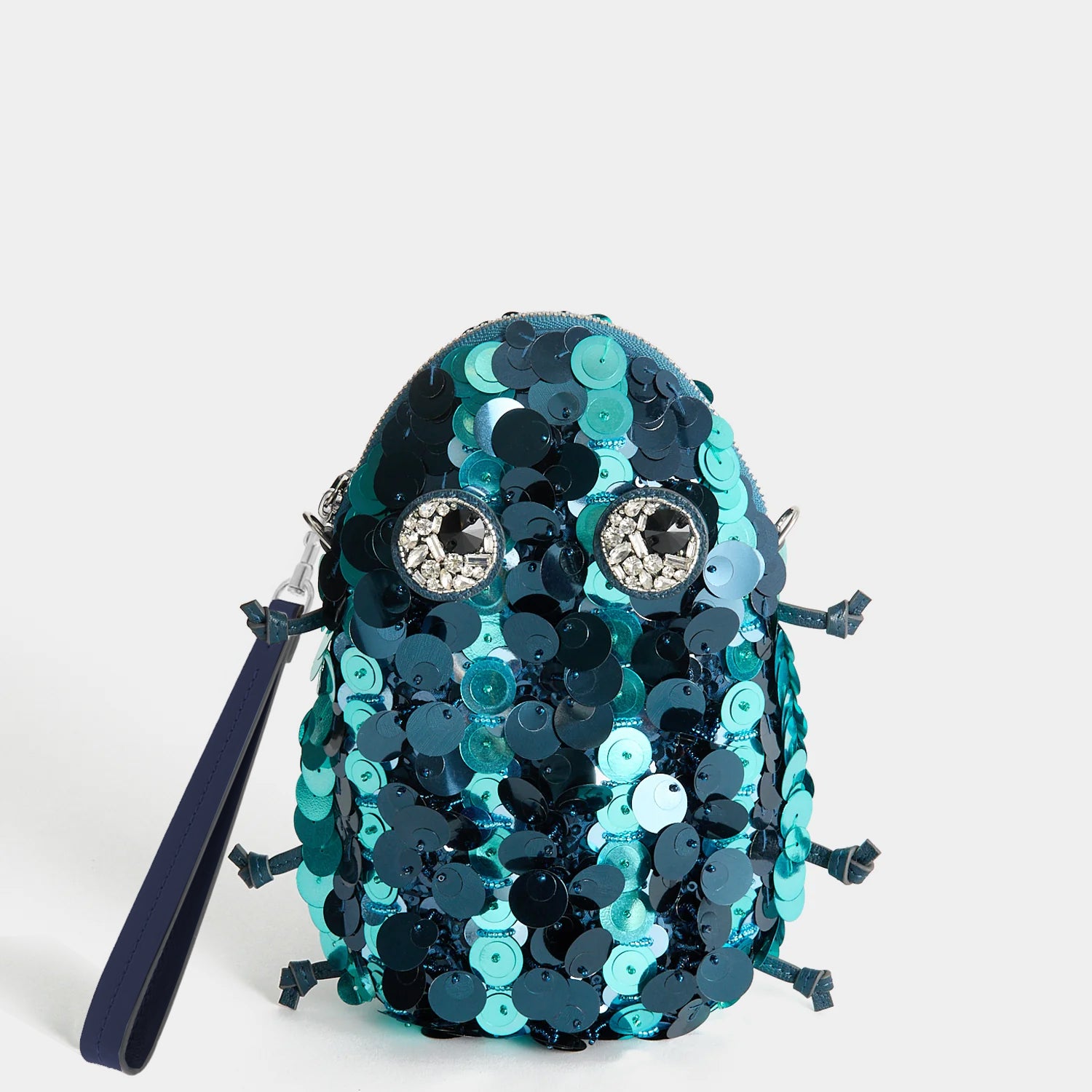 Embellished Bug Cross-body Pouch -

          
            Sequins in Petrol blue -
          

          Anya Hindmarch US
