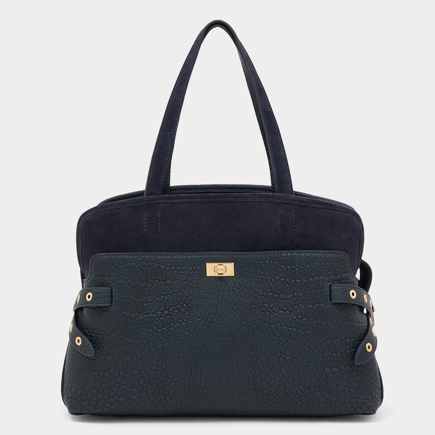 Wilson Eyelet Shoulder Bag -

          
            Suede Leather in Marine Blue -
          

          Anya Hindmarch US
