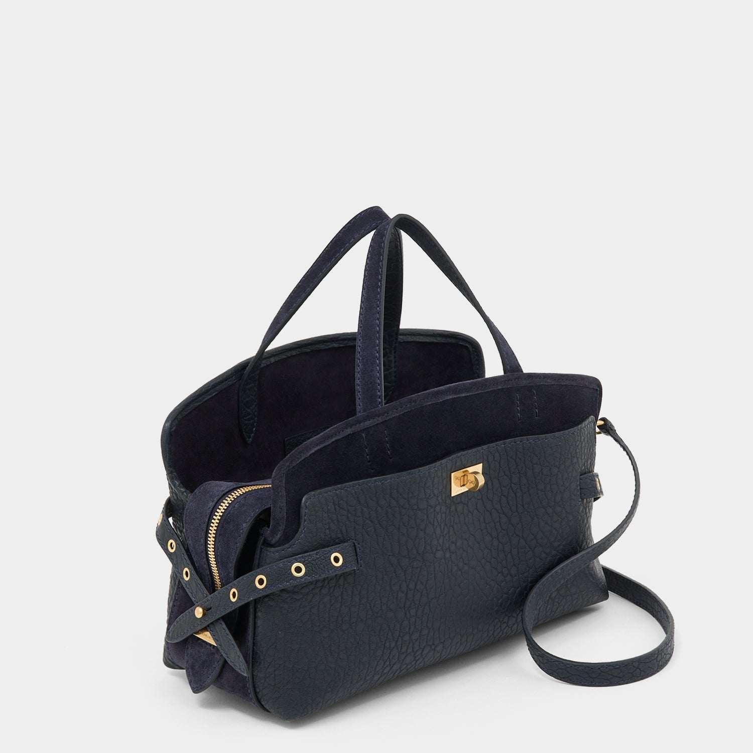 Wilson Eyelet Cross-body -

          
            Suede in Marine Blue -
          

          Anya Hindmarch US
