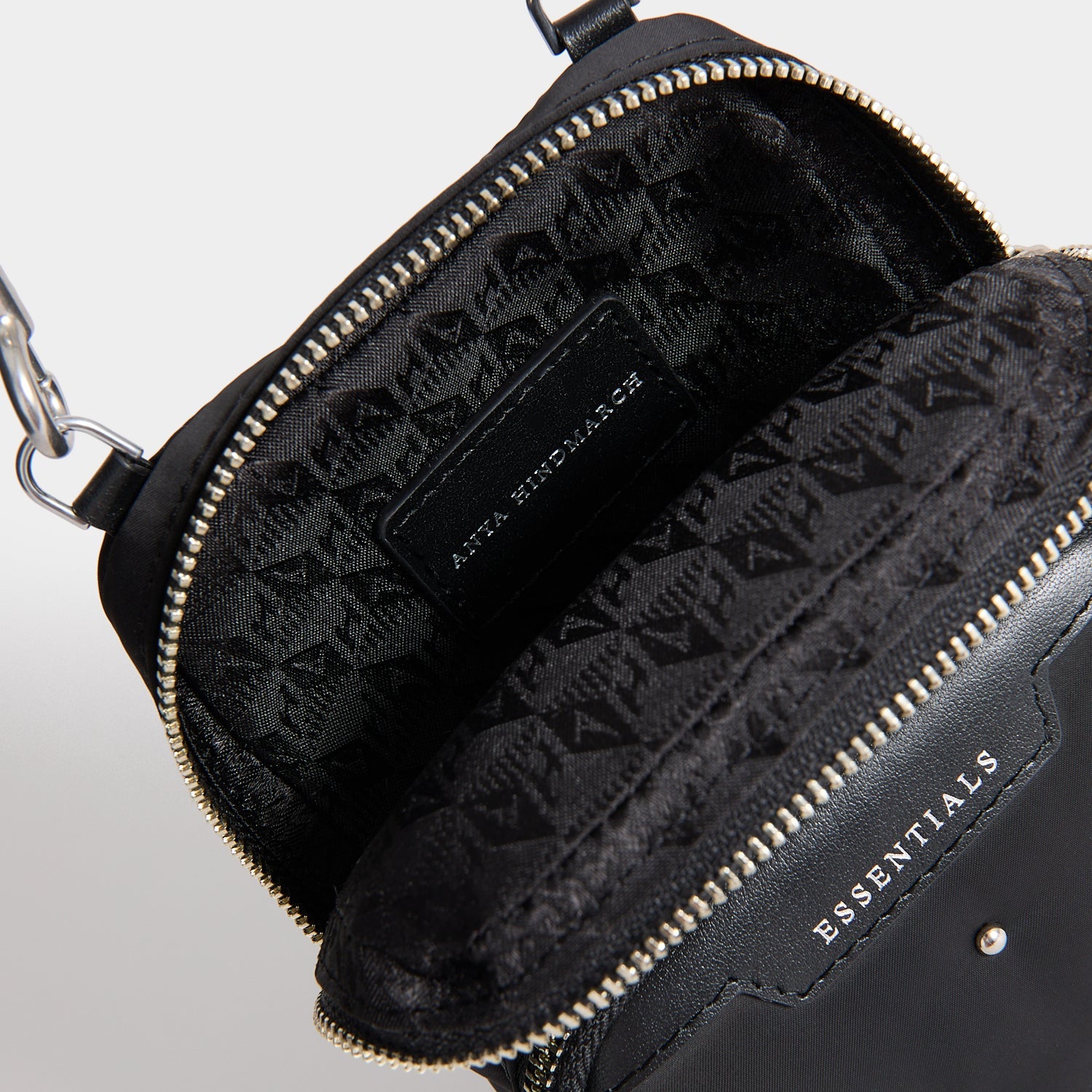 Studs Essentials Cross-body -

          
            Recycled Satin/Calf Leather in Black -
          

          Anya Hindmarch US
