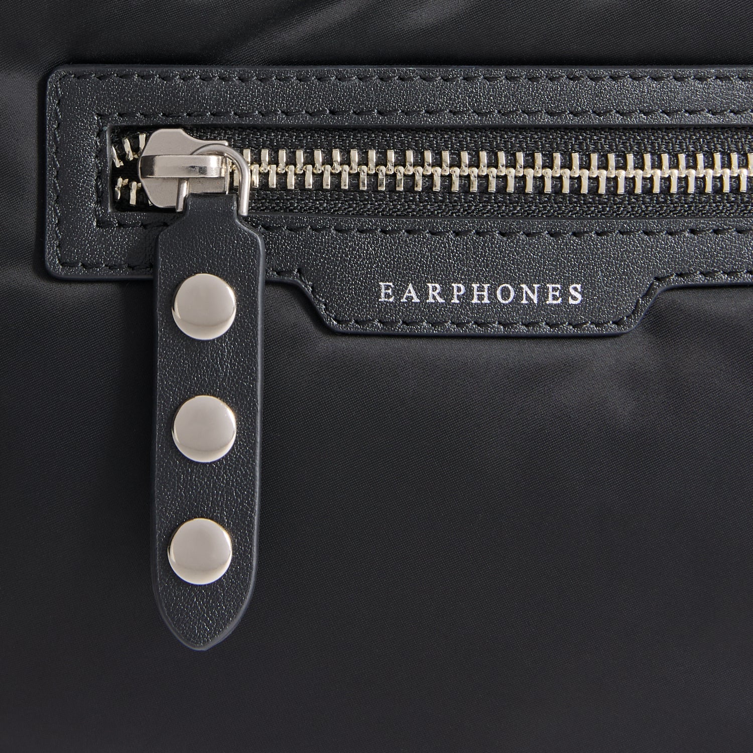 Studs Triple Zip Cross-body -

          
            Recycled Satin/Calf Leather in Black -
          

          Anya Hindmarch US
