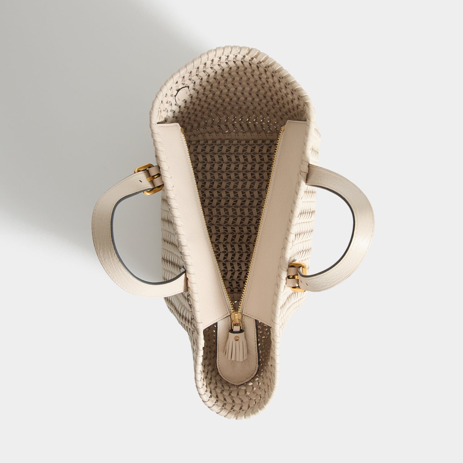 Neeson Small Square Tote -

          
            Capra Leather in Chalk -
          

          Anya Hindmarch US
